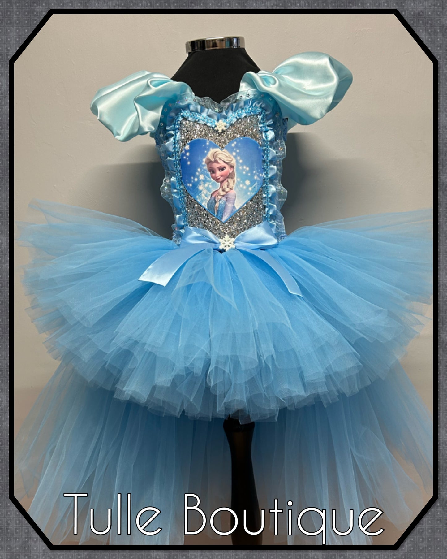 Girls Princess sky blue Frozen Elsa ballgown birthday tutu dress