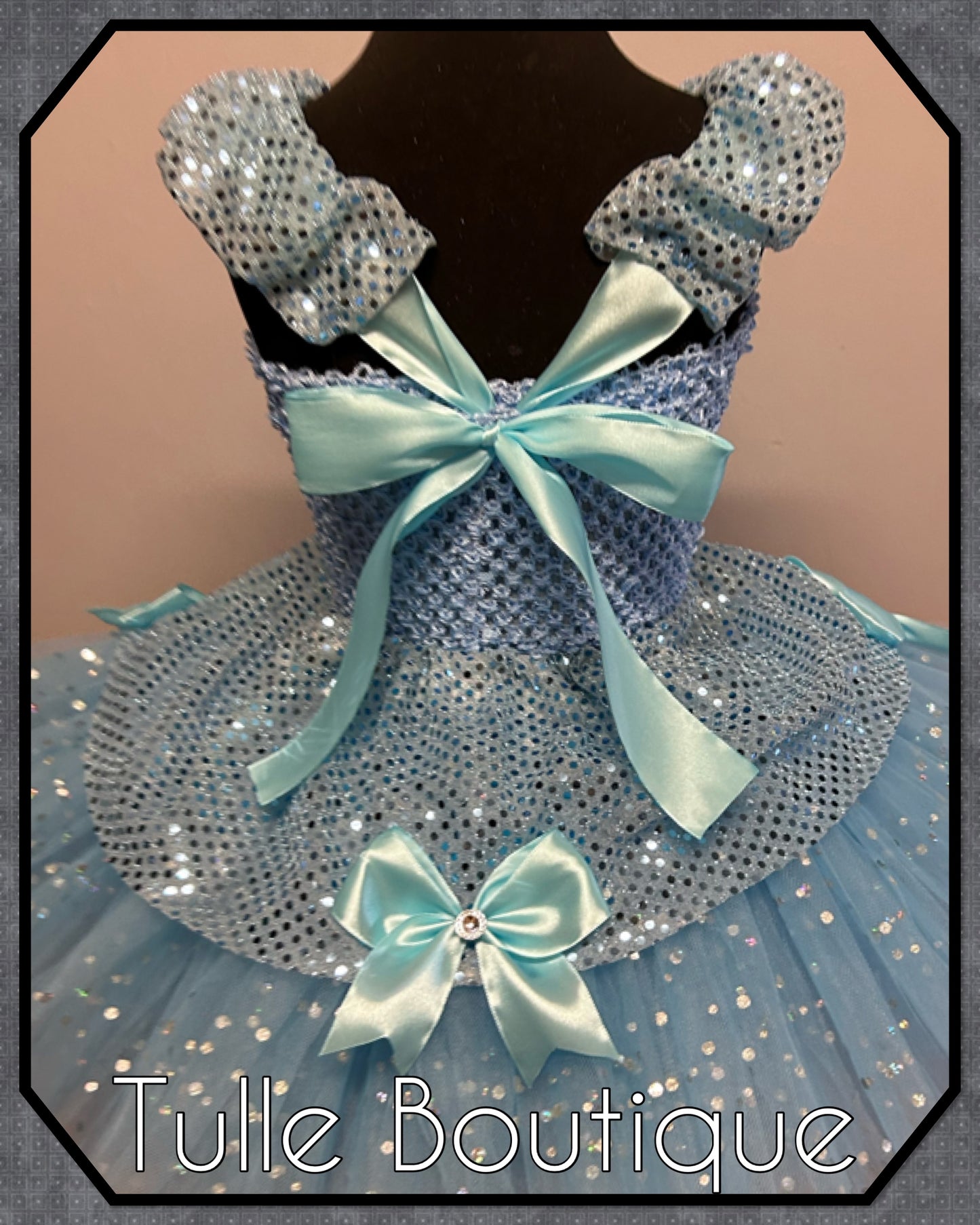 LOIS. Blue sequin Cinderella princess tutu birthday party dance dress