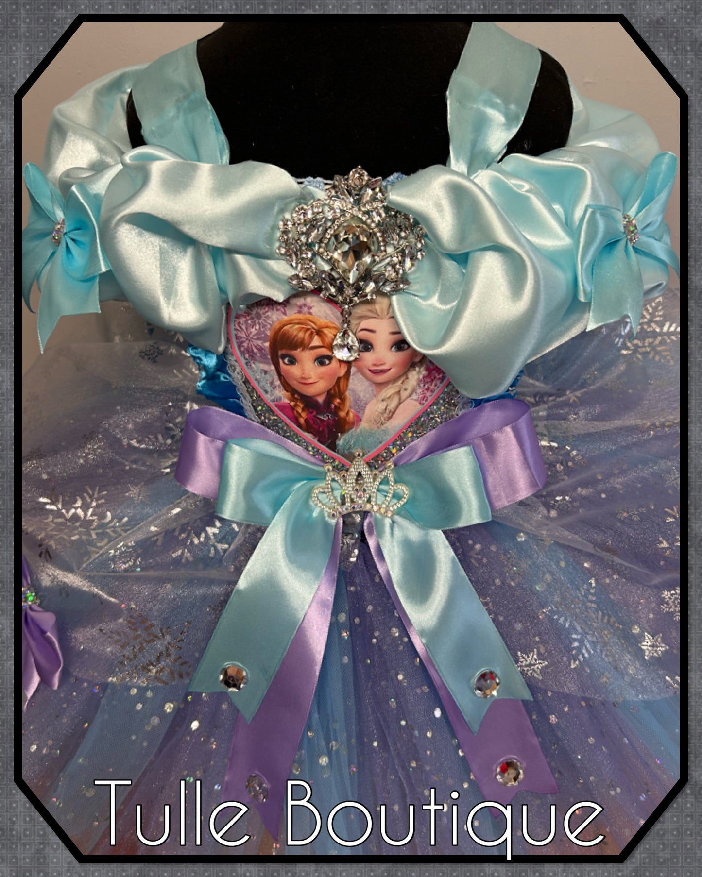 Girls Toddlers lilac and sky Frozen Elsa and Anna ballgown tutu dress