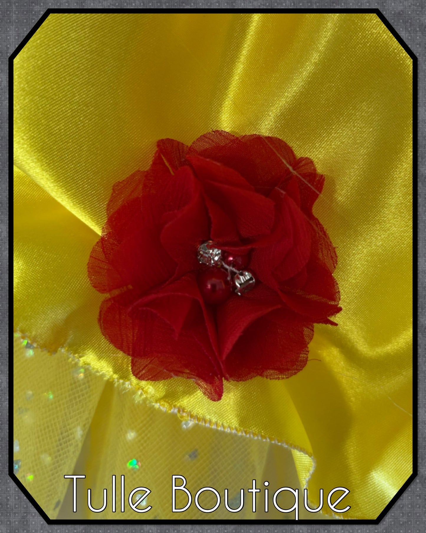 Girls princess Belle yellow ballgown tutu birthday party dress