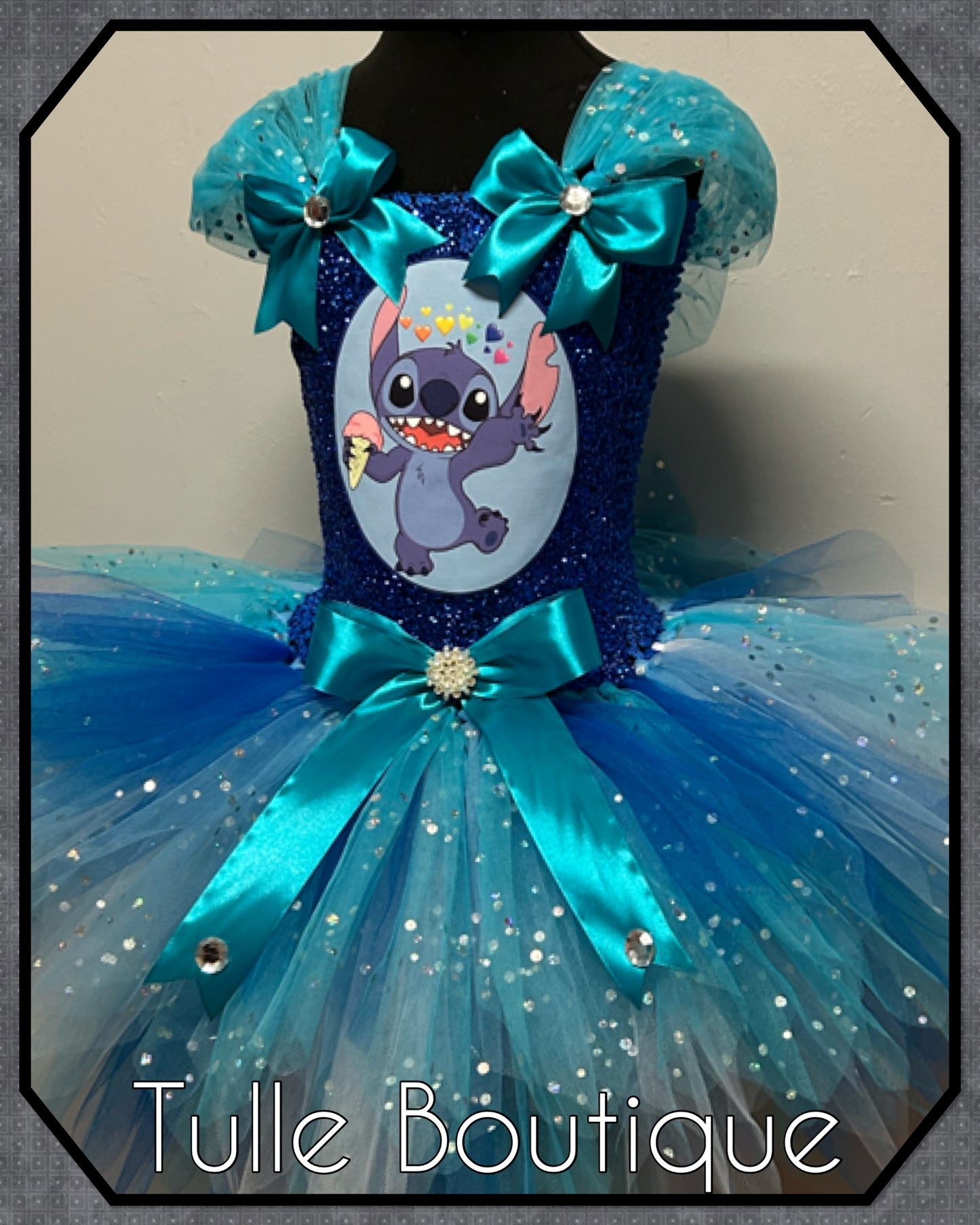 Girls Stitch birthday party tutu dress fancy dress costume