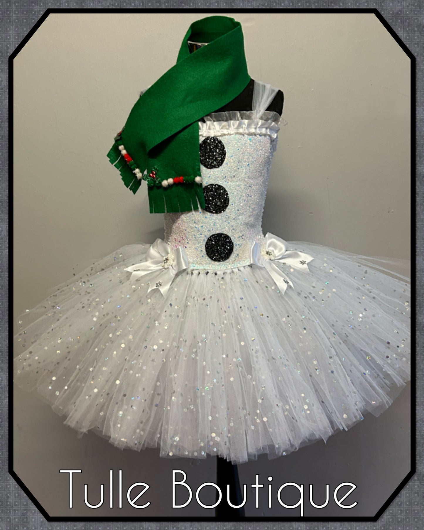 Girls Snowman Olaf Jack Frost costume Christmas tutu party dress