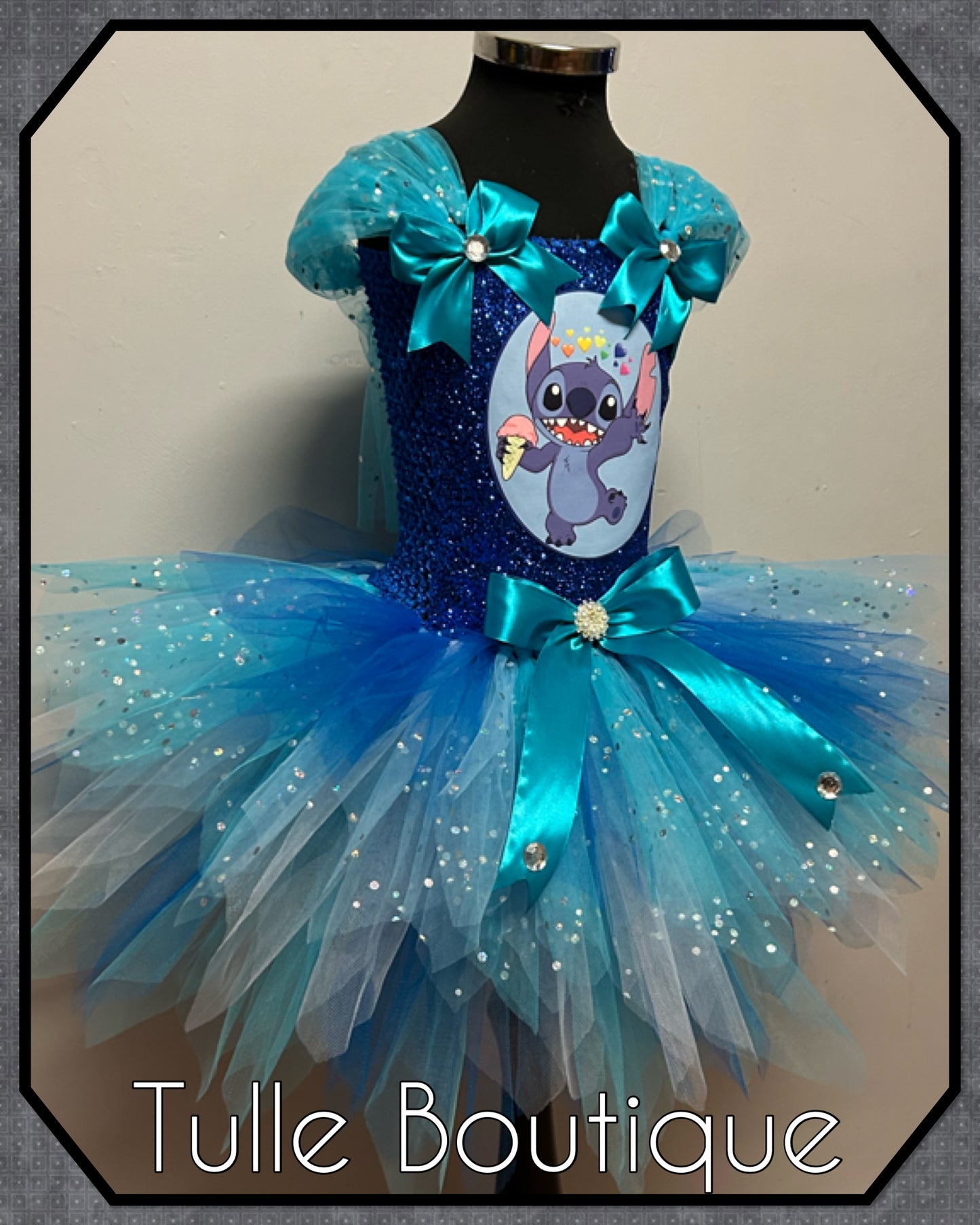 Girls Stitch birthday party tutu dress fancy dress costume