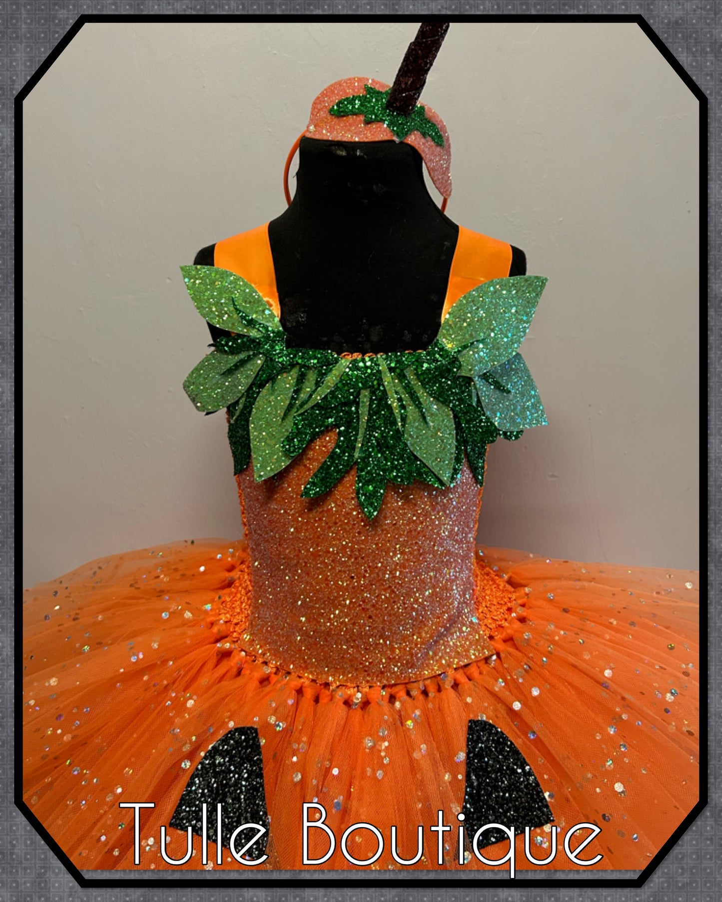 Girls Pumpkin glitter Halloween costume birthday tutu dress