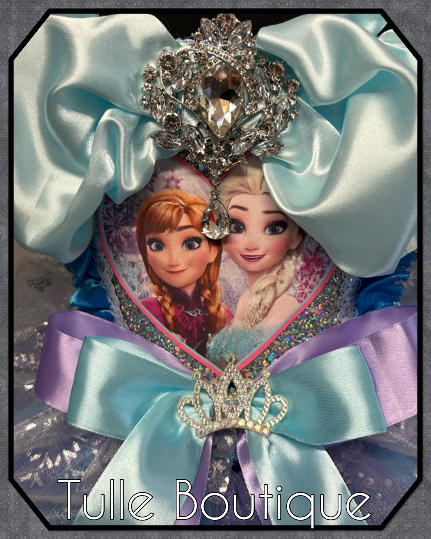 Girls Toddlers lilac and sky Frozen Elsa and Anna ballgown tutu dress
