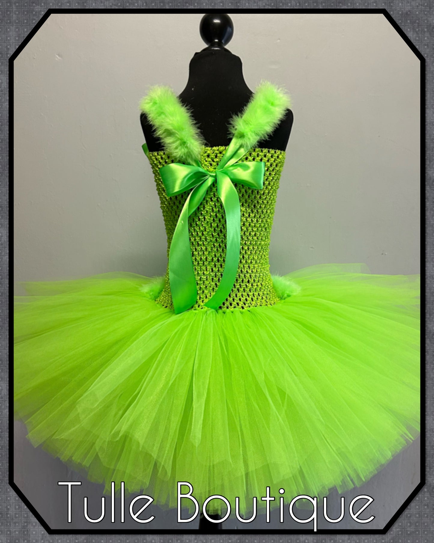 Girls Grinch green Christmas tutu party dress costume