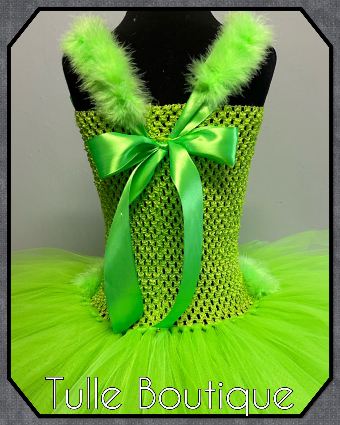 Girls Grinch green Christmas tutu party dress costume