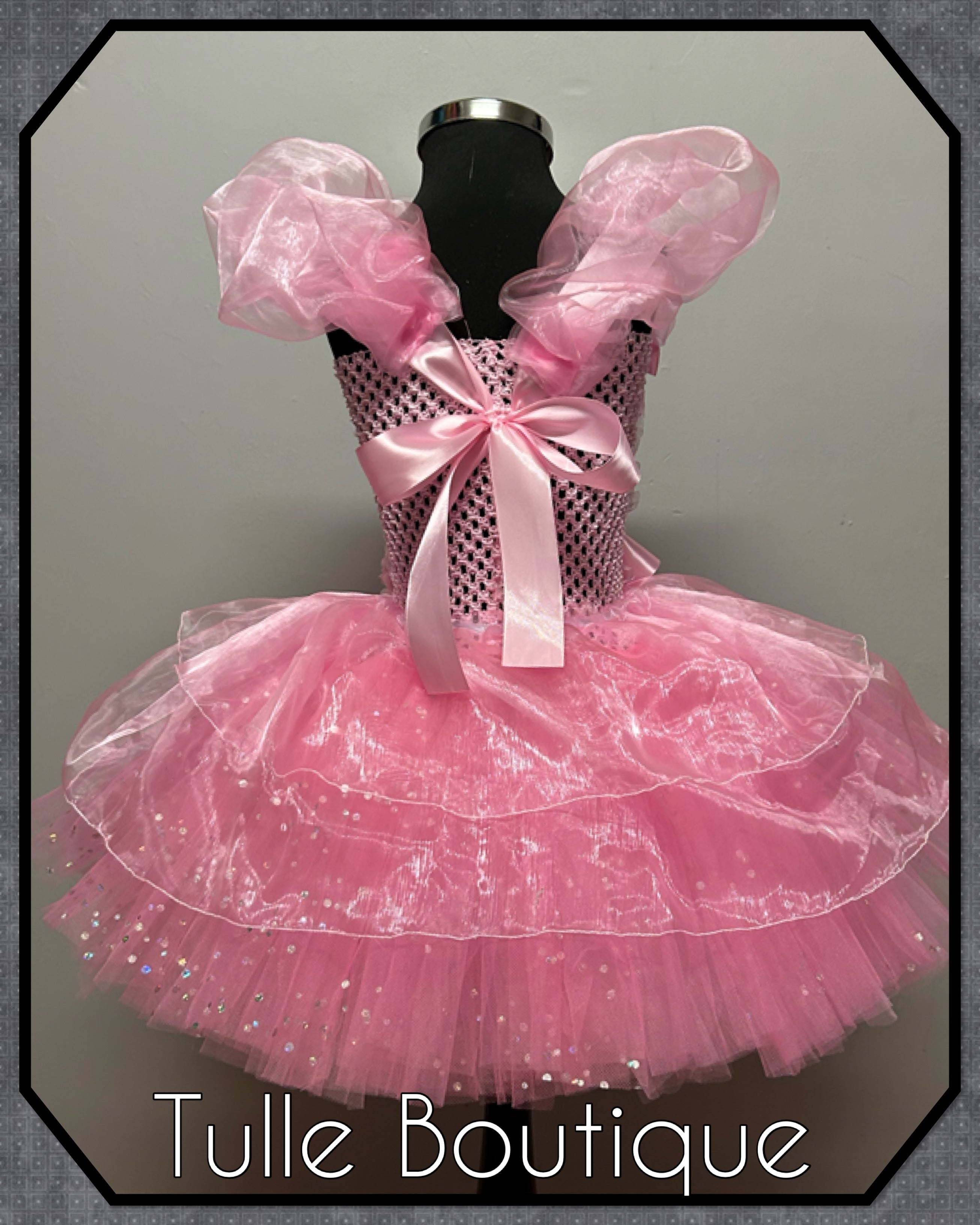 Girls Pink Barbie tutu dress birthday outfit fancy dress costume Tulleboutique