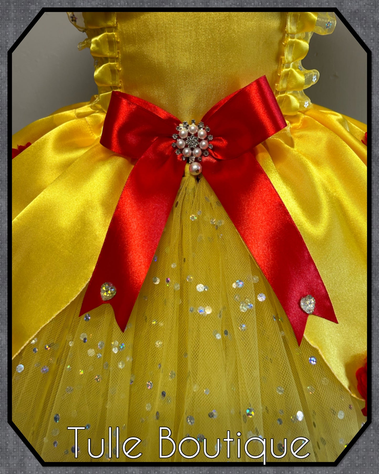 Beautiful princess Belle yellow ballgown tutu dress