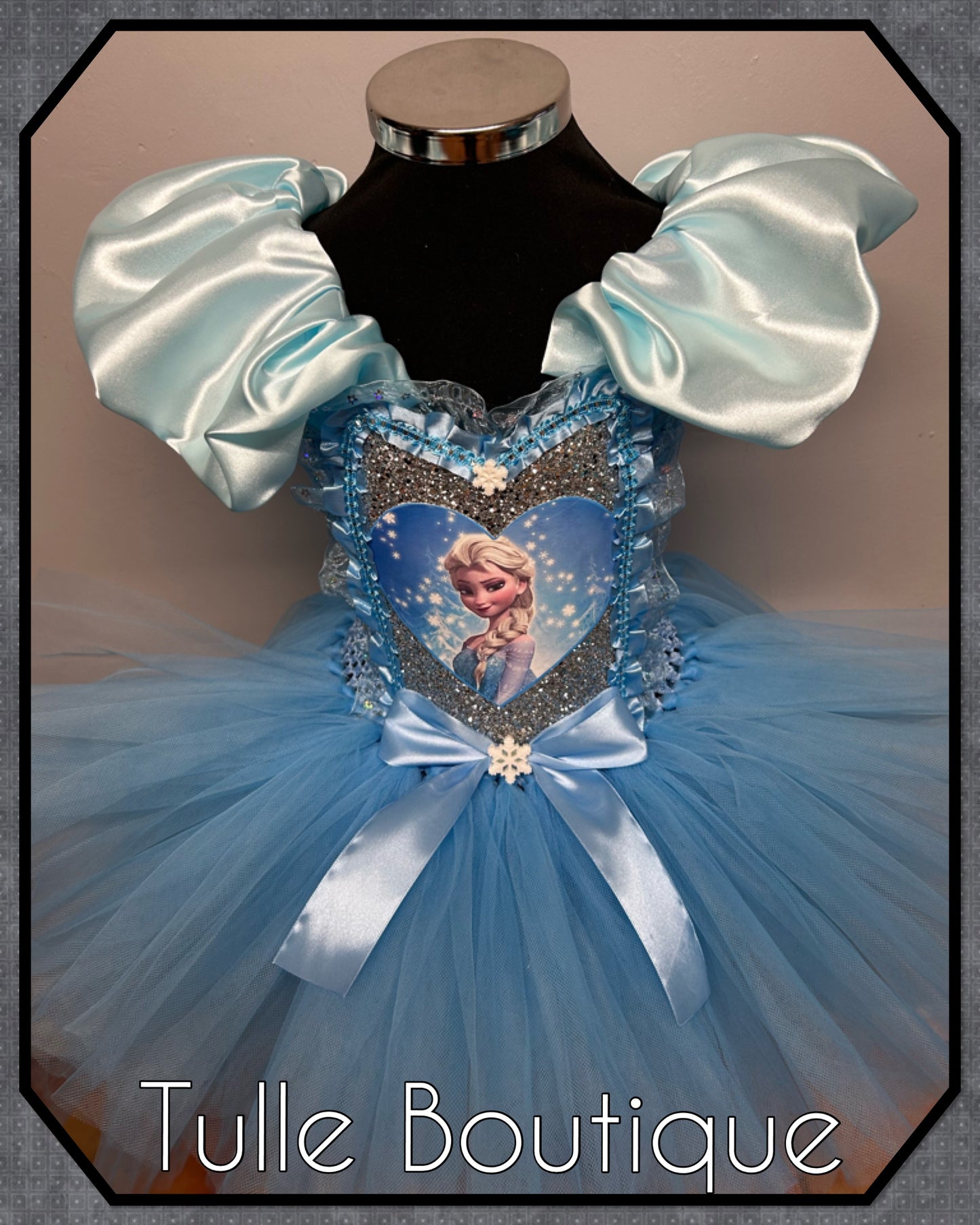 Girls Princess sky blue Frozen Elsa ballgown birthday tutu dress