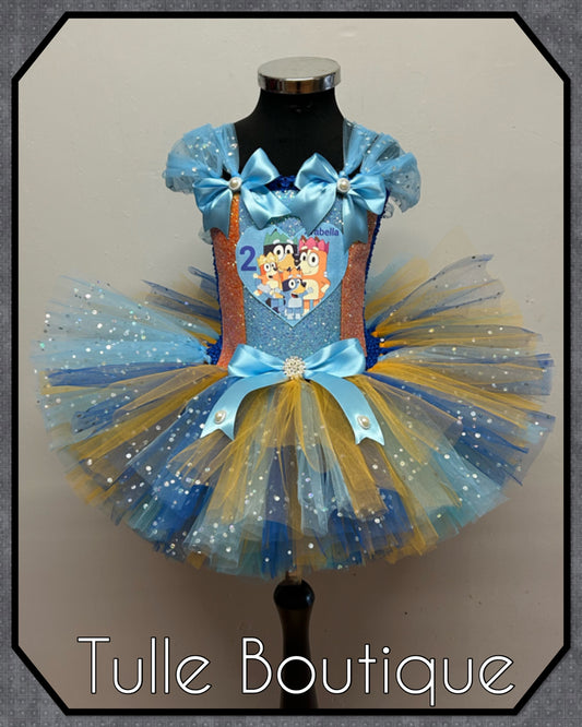 Girls Toddlers Bluey tutu dress birthday party outfit fancy dress costume