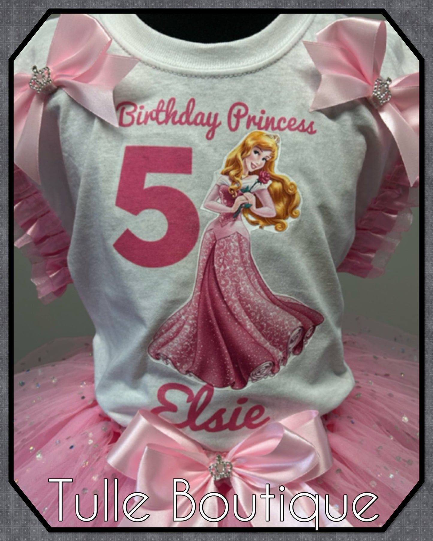 Princess Aurora sleeping beauty T-shirt and tutu birthday party outfit