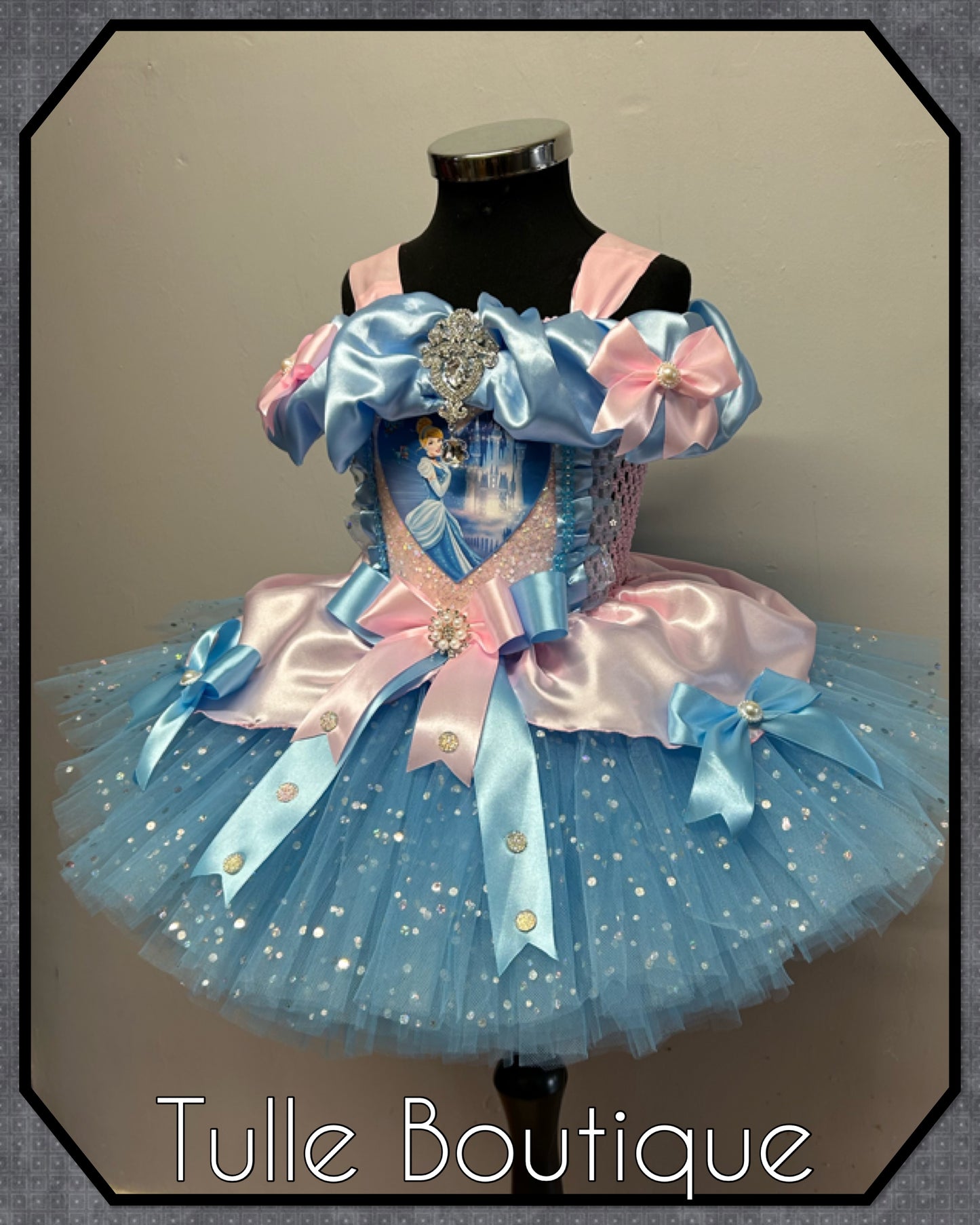 Cinderella princess pink and blue ballgown tutu dress