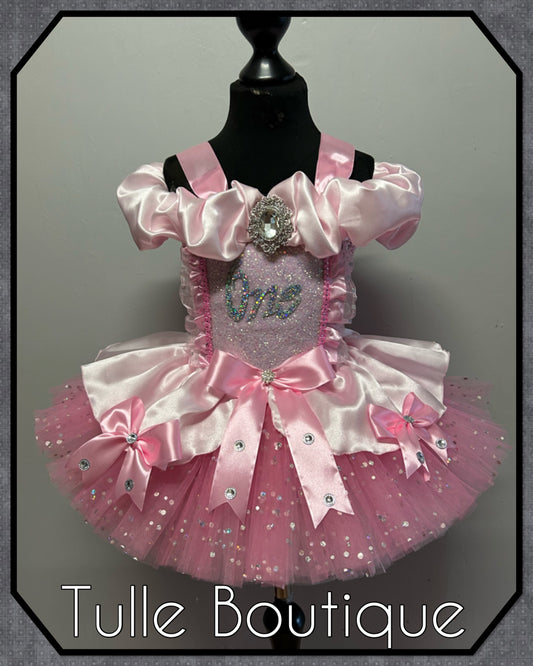Girls Glitter Princess ballgown 1st birthday tutu dress