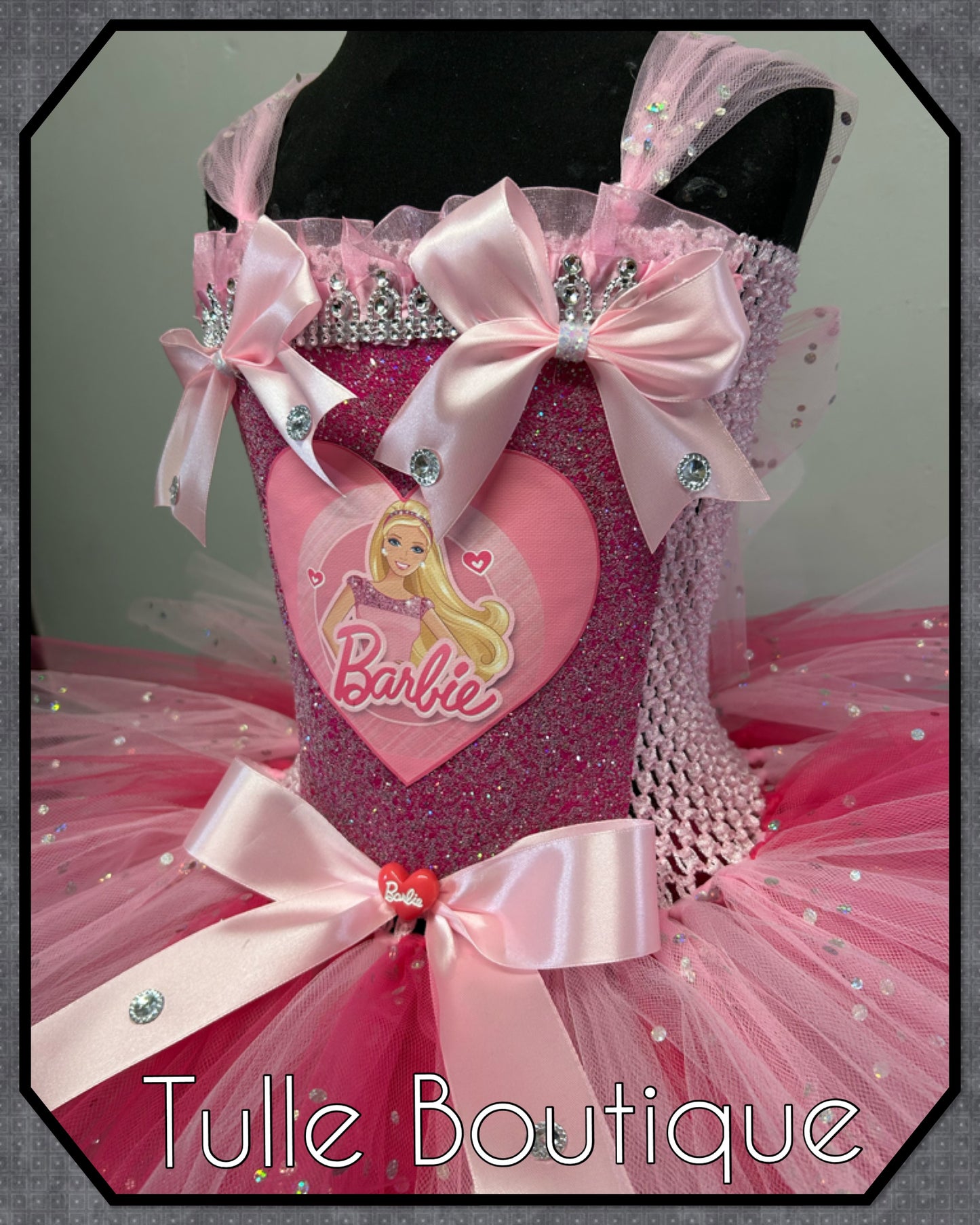 Barbie pink princess birthday tutu dress