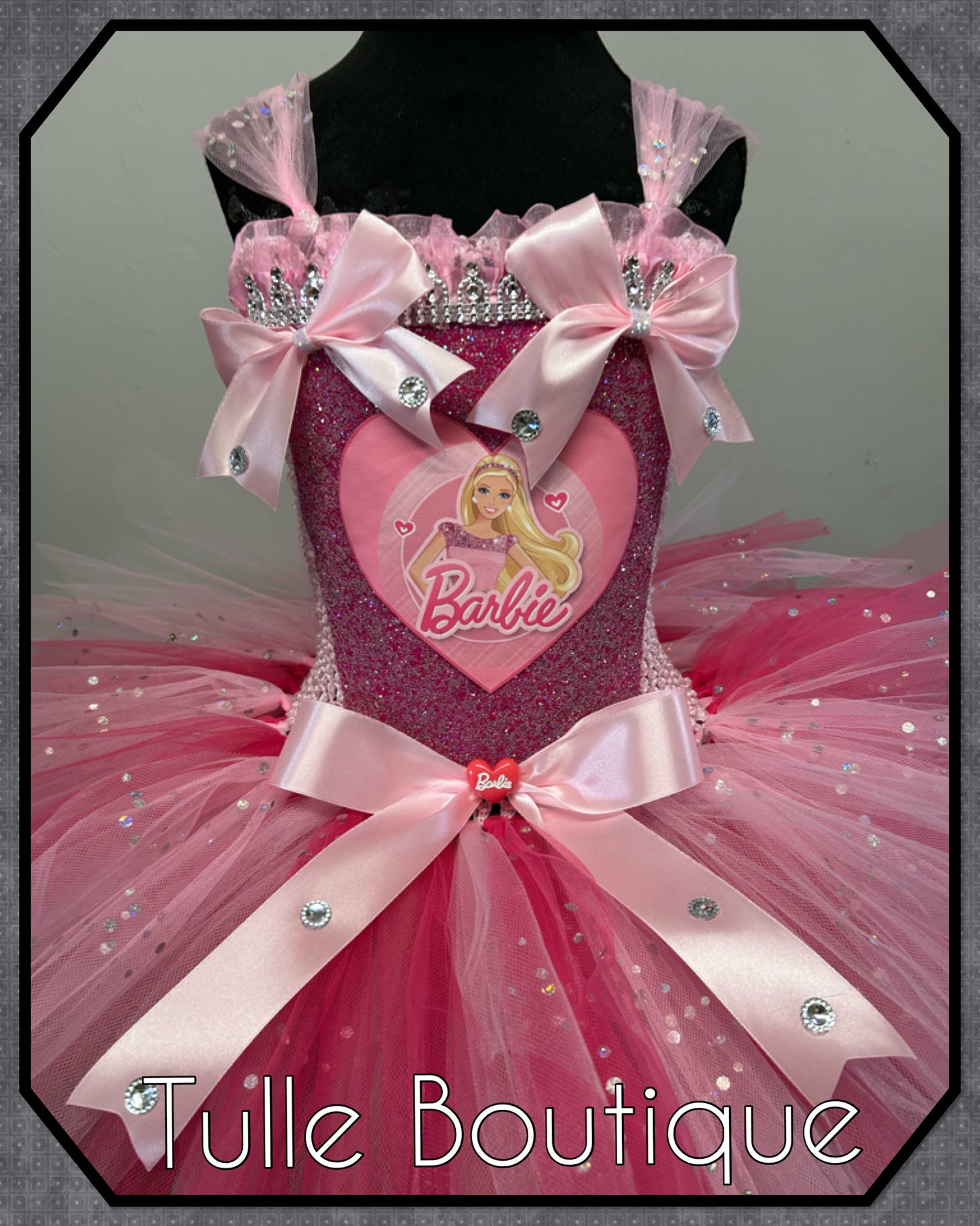 Barbie pink princess birthday tutu dress