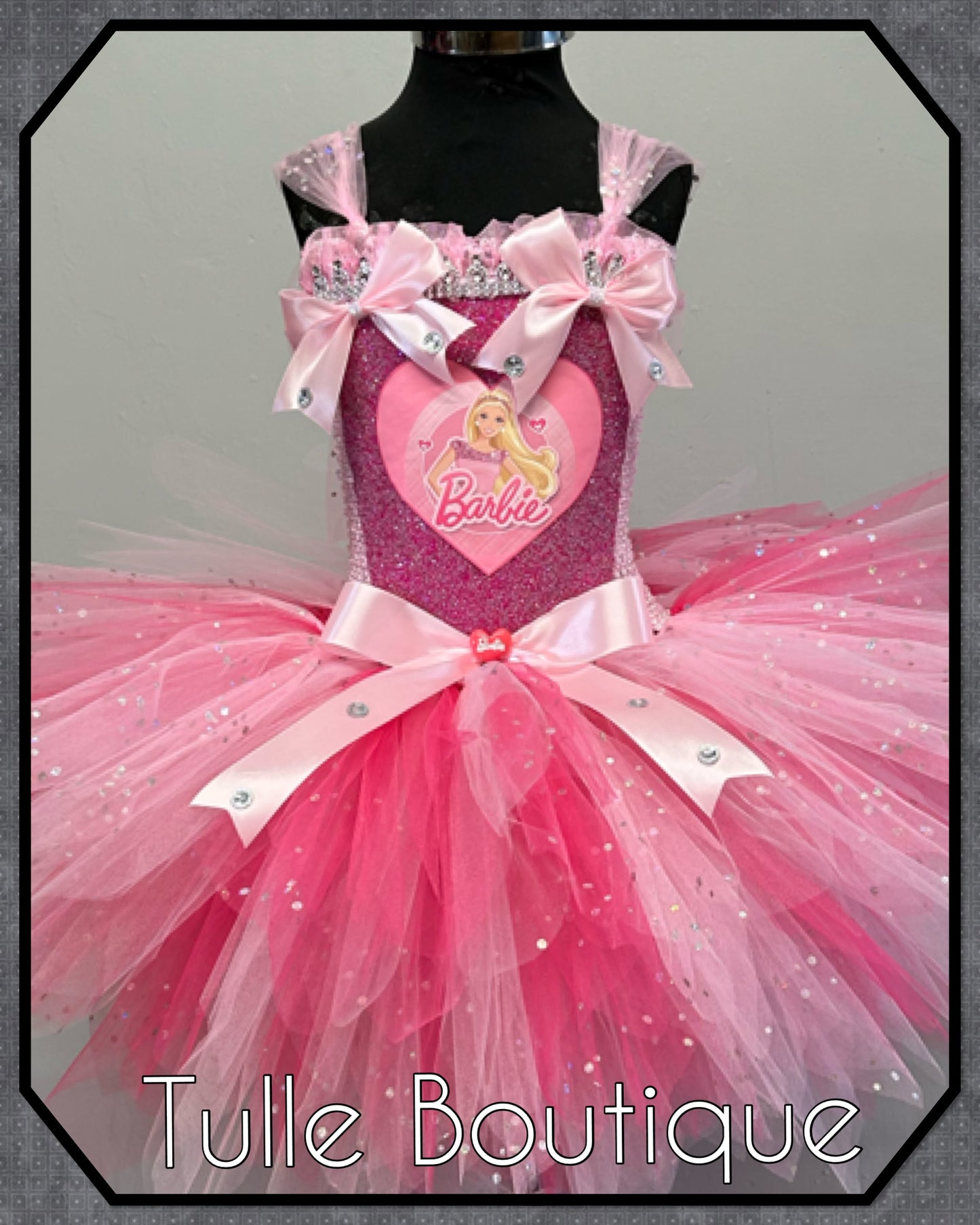 Barbie pink princess birthday tutu dress