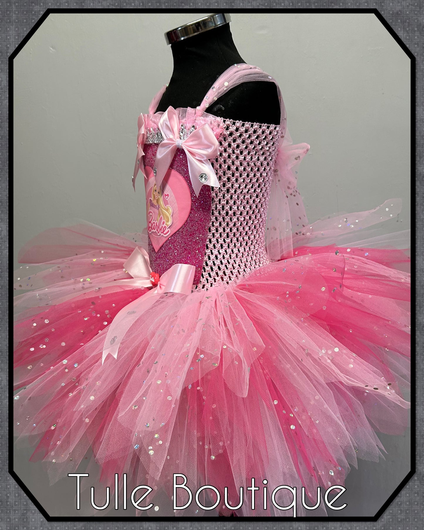 Barbie pink princess birthday tutu dress