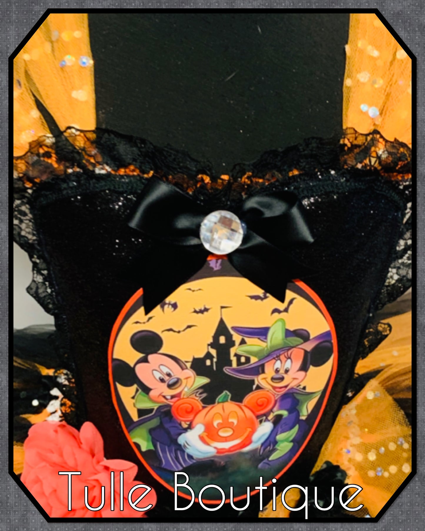 Girls Halloween Mickey and Minnie Mouse spooky birthday tutu dress