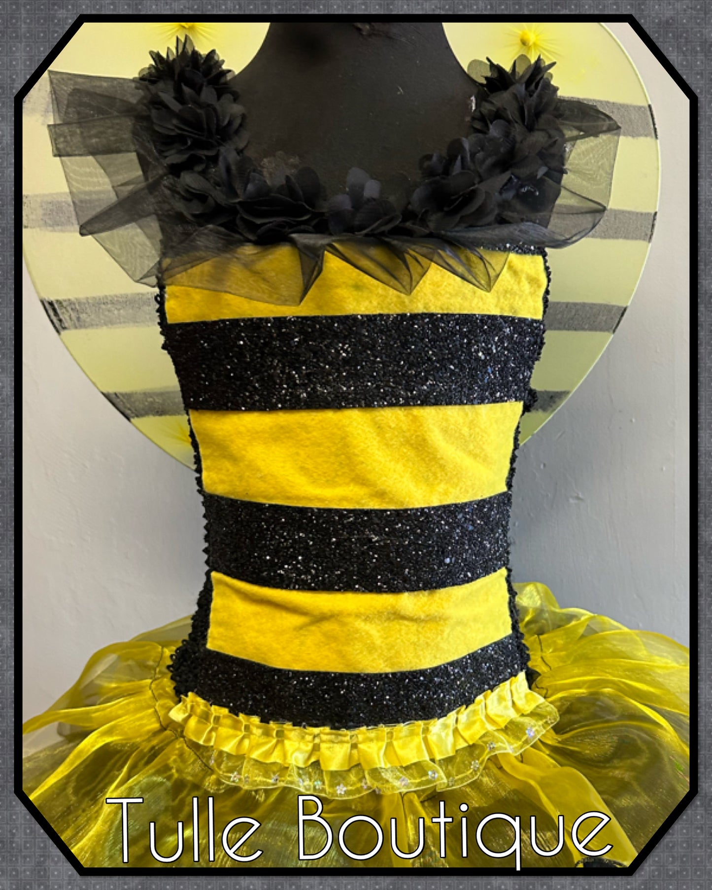 Girls Bumble Bee wasp tutu birthday party dress