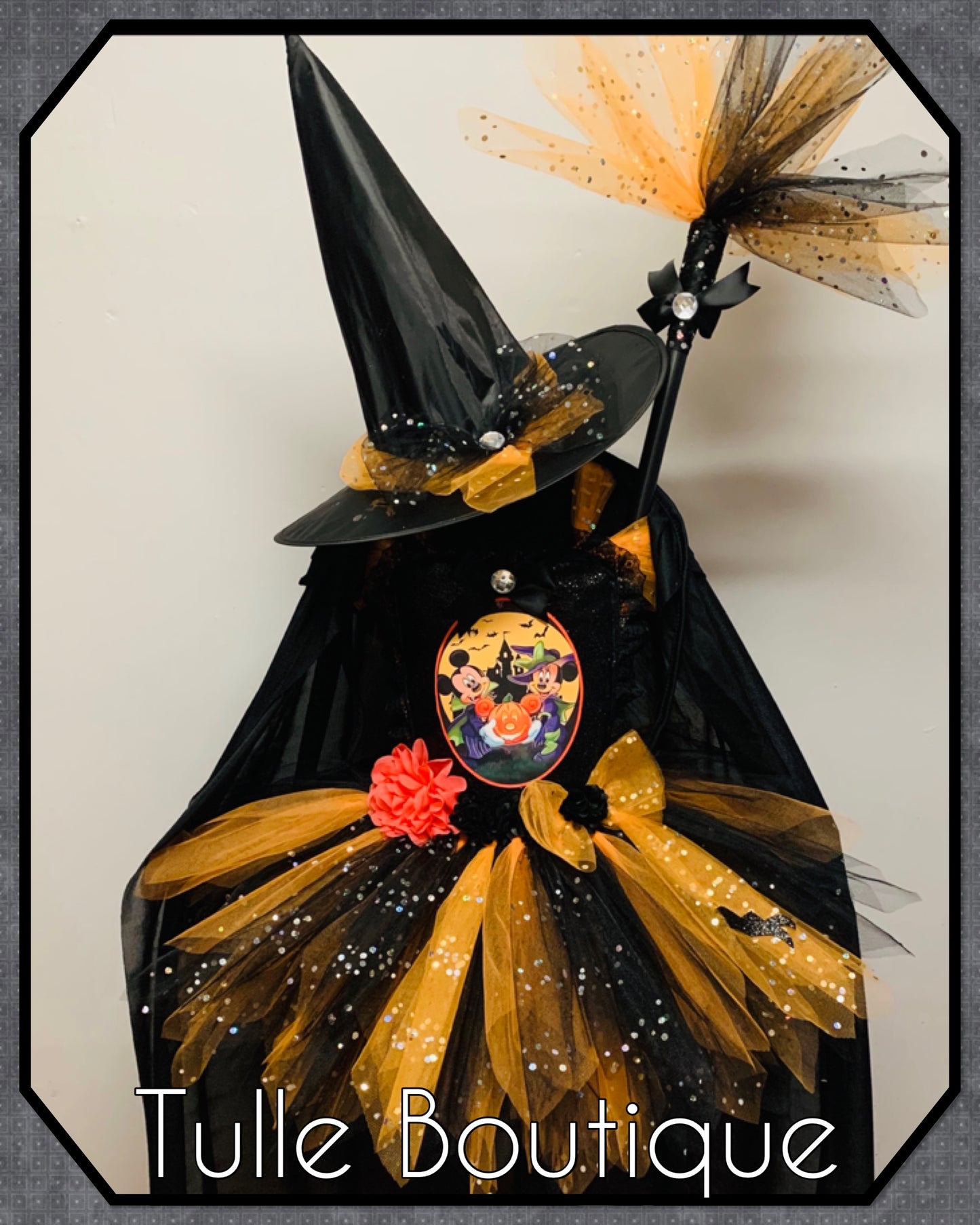 Girls Halloween Mickey and Minnie Mouse spooky birthday tutu dress