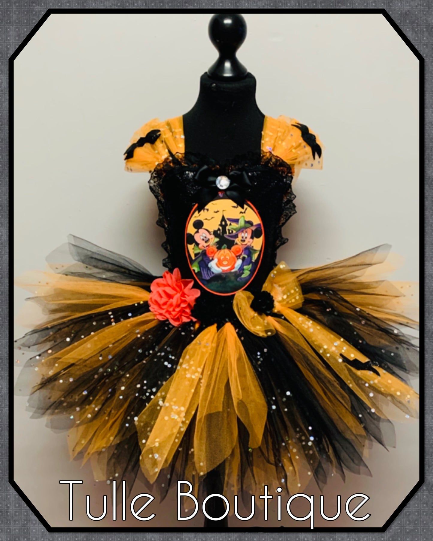 Girls Halloween Mickey and Minnie Mouse spooky birthday tutu dress