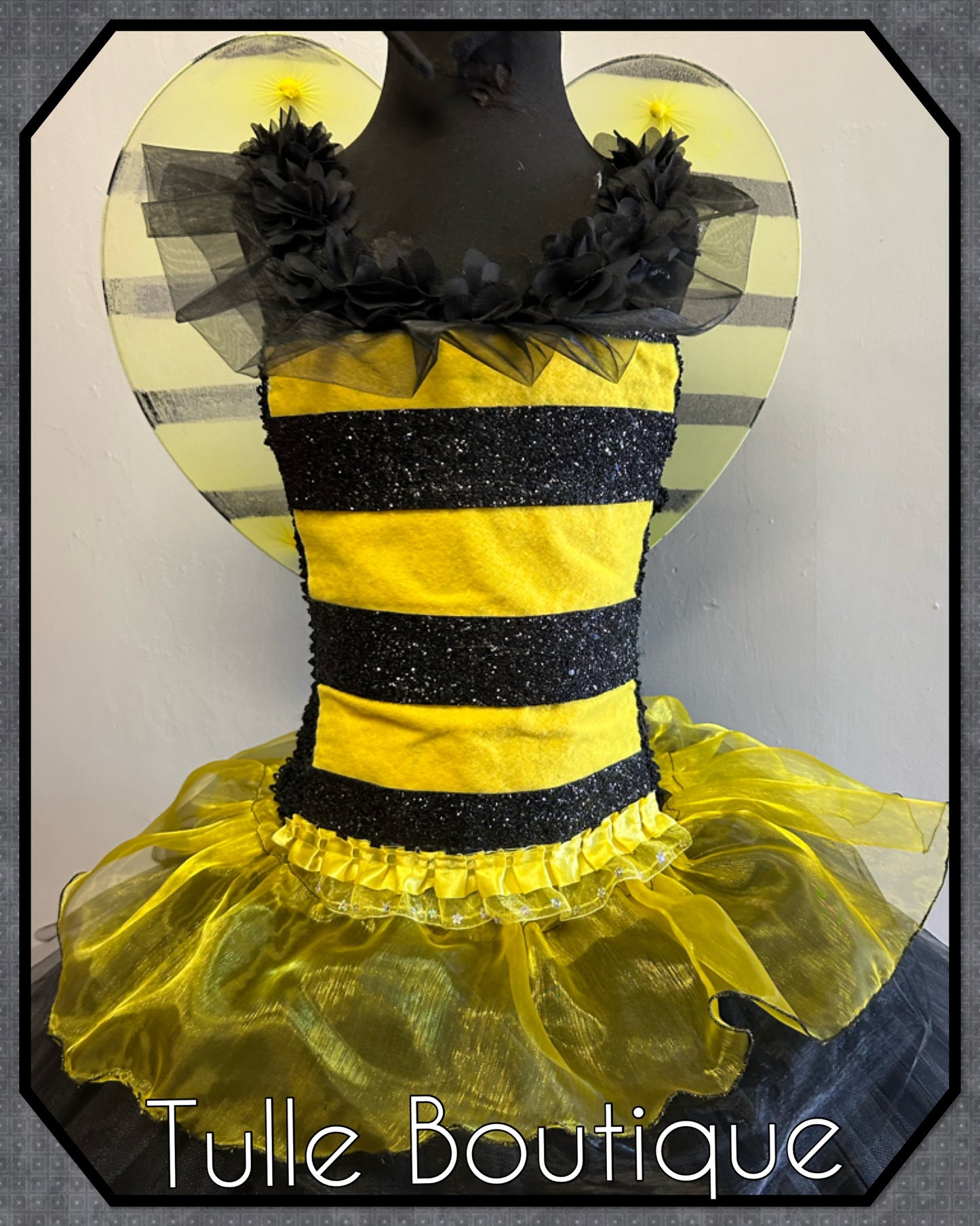 Girls Bumble Bee wasp tutu birthday party dress