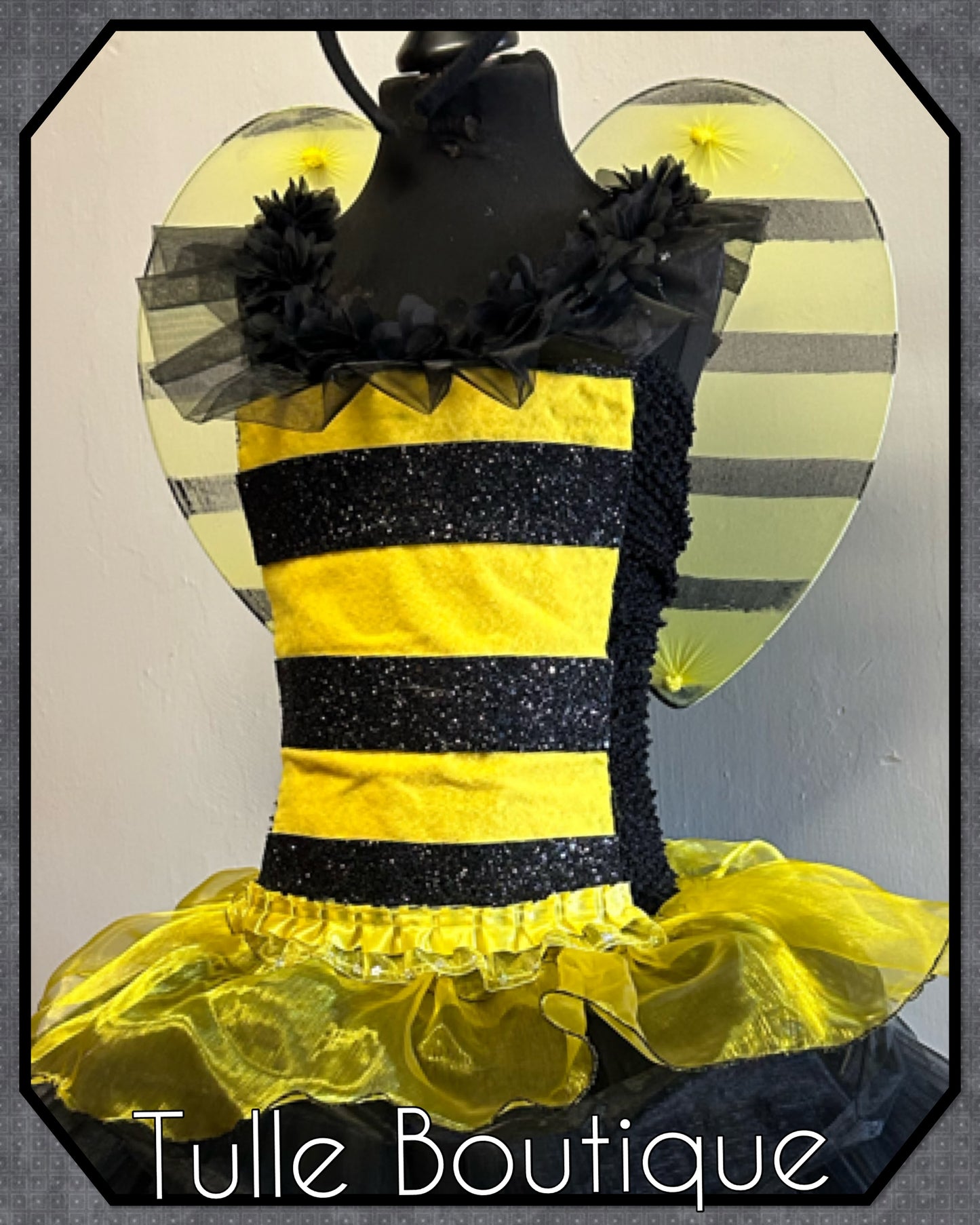 Girls Bumble Bee wasp tutu birthday party dress