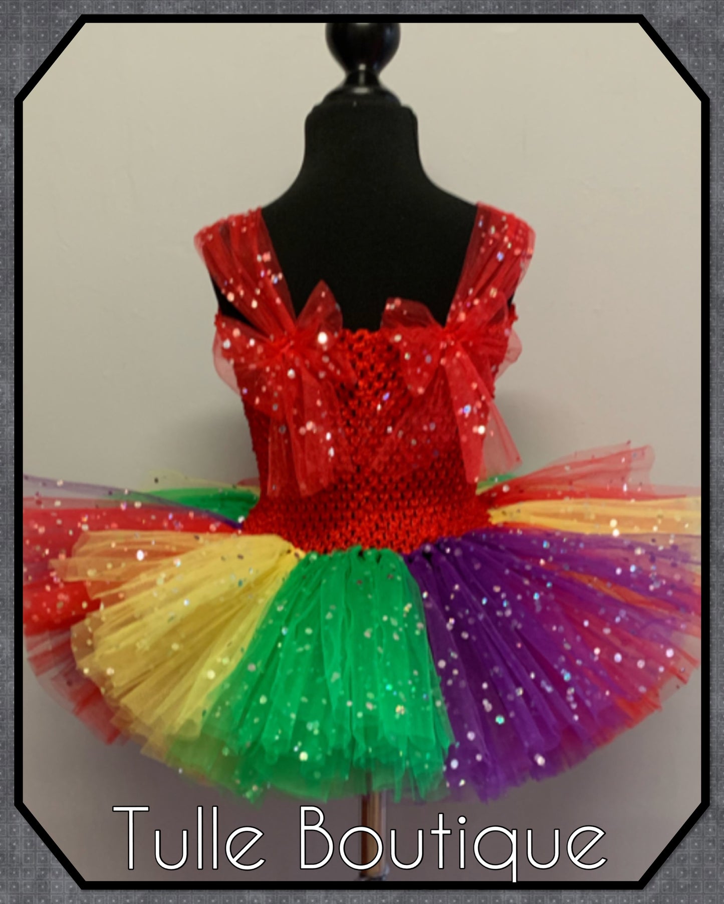 Girls Teletubbies personalized rainbow birthday tutu dress