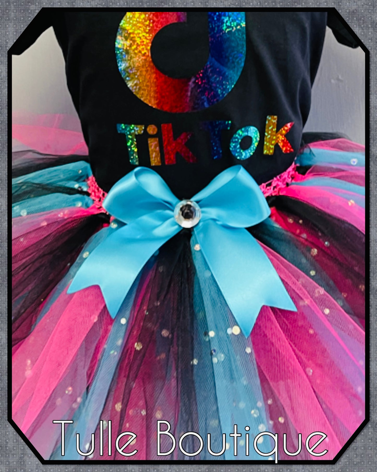 Tiktok T-shirt and tutu birthday party outfit