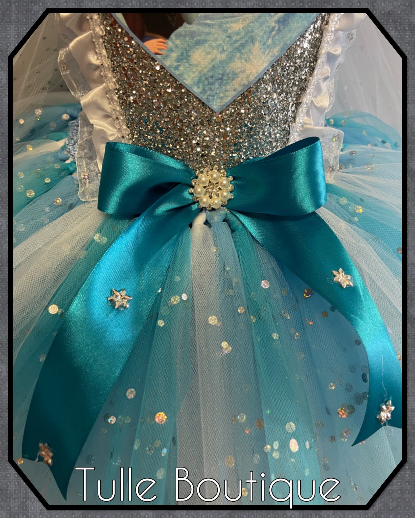 Frozen Elsa and Anna birthday party princess tutu dress with tulle cape