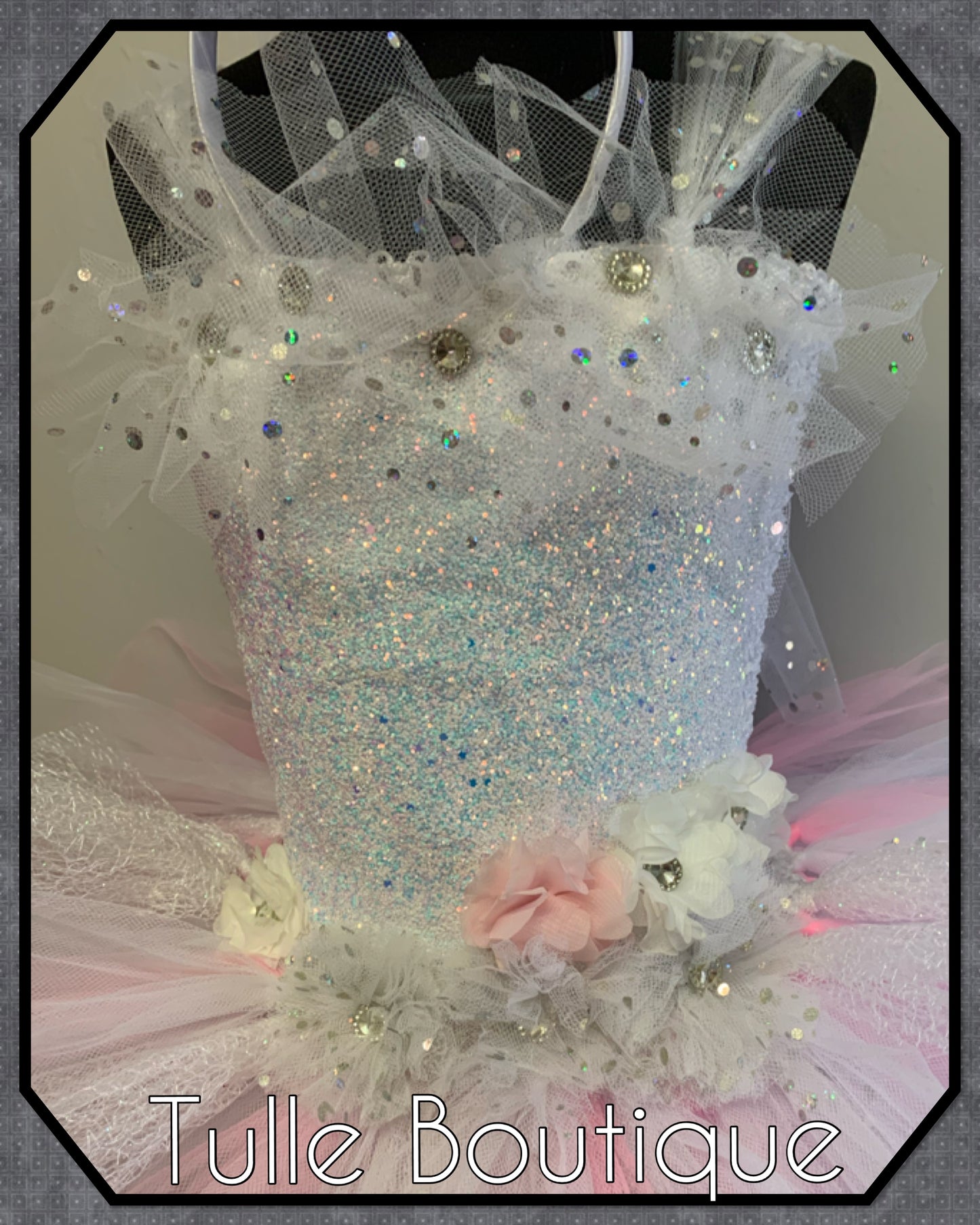 LACEY. Baby pink and white Unicorn princess tutu birthday party dress