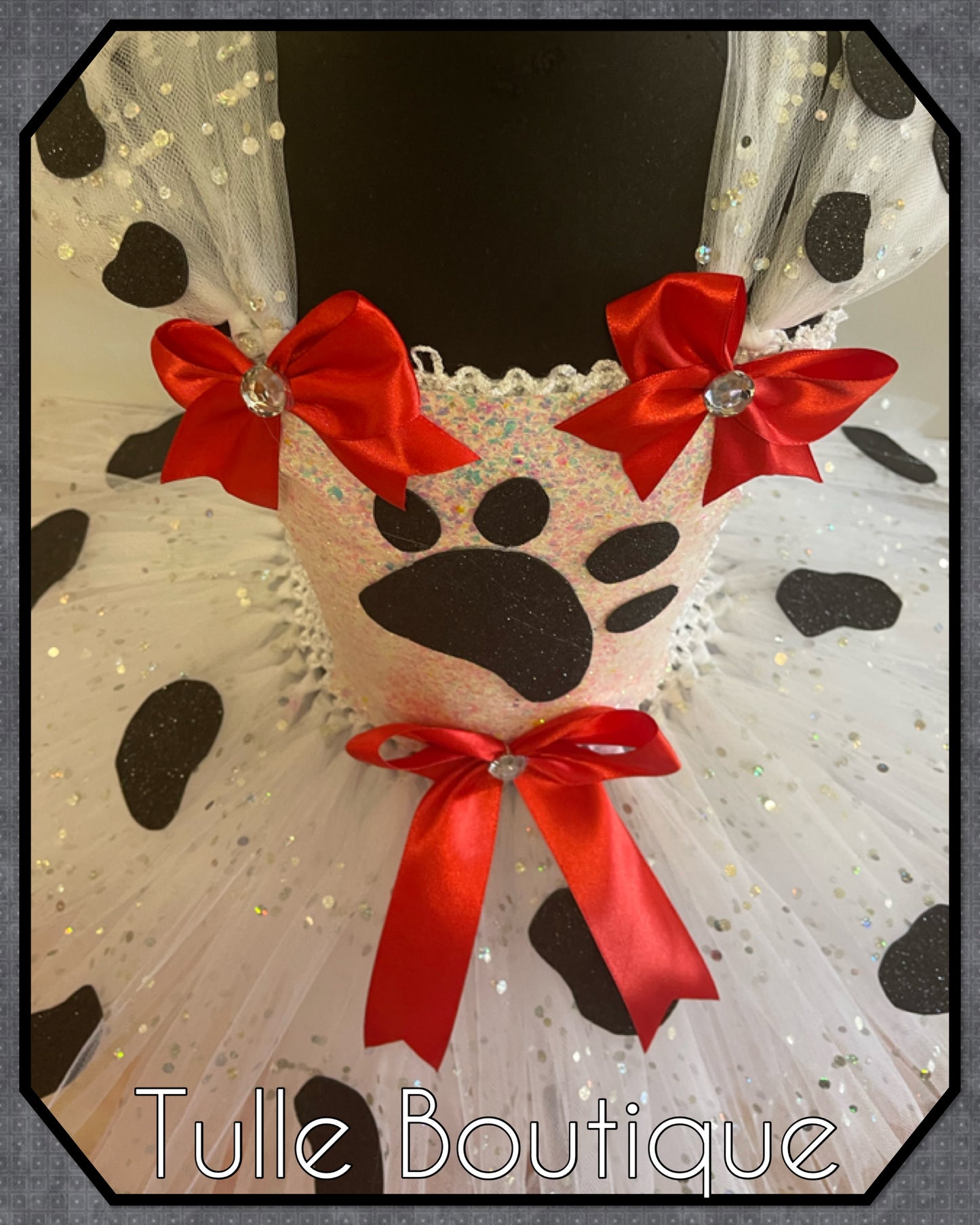 Girls Dalmatian dog tutu birthday party fancy dress costume