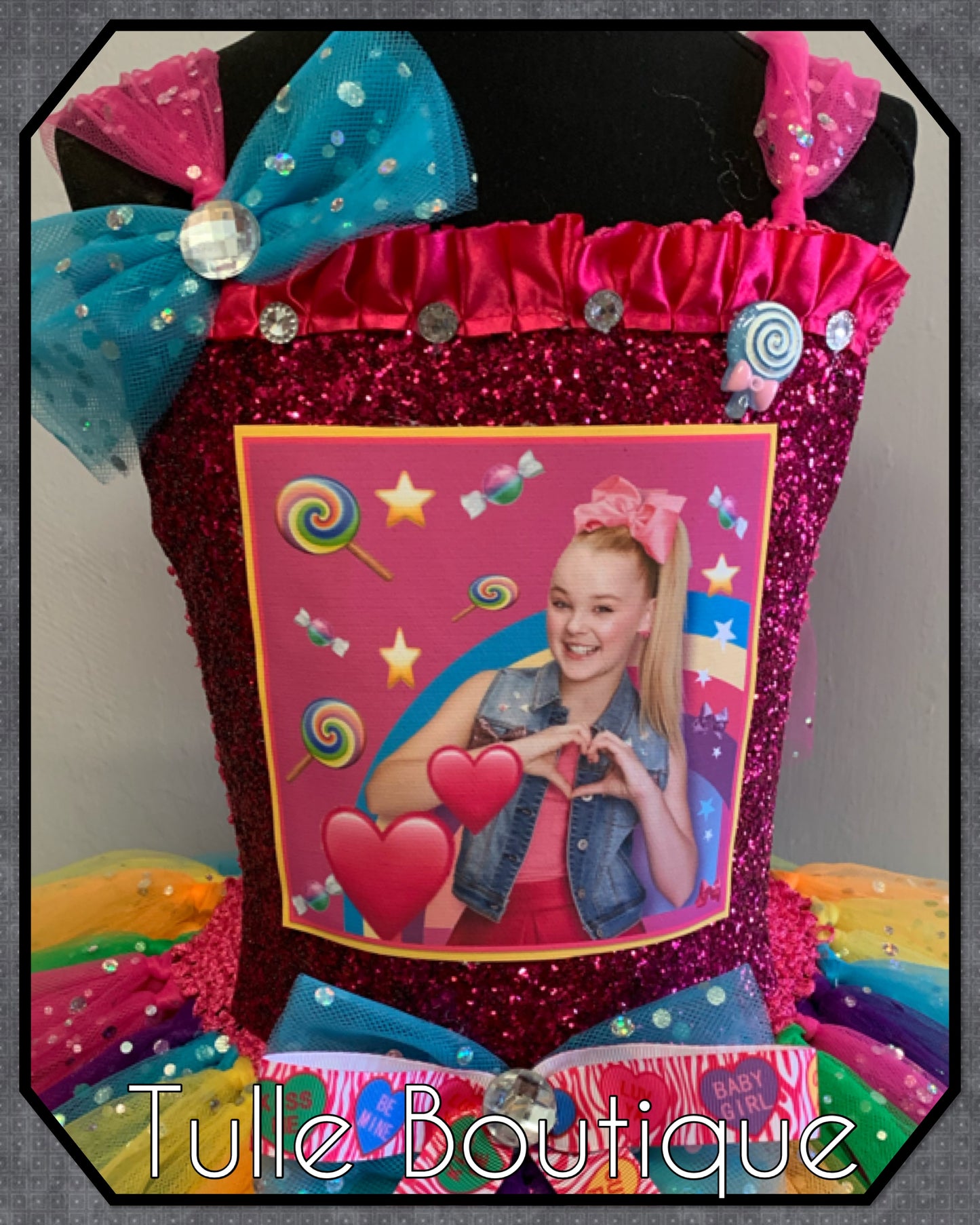 Jojo Siwa rainbow birthday party tutu dress