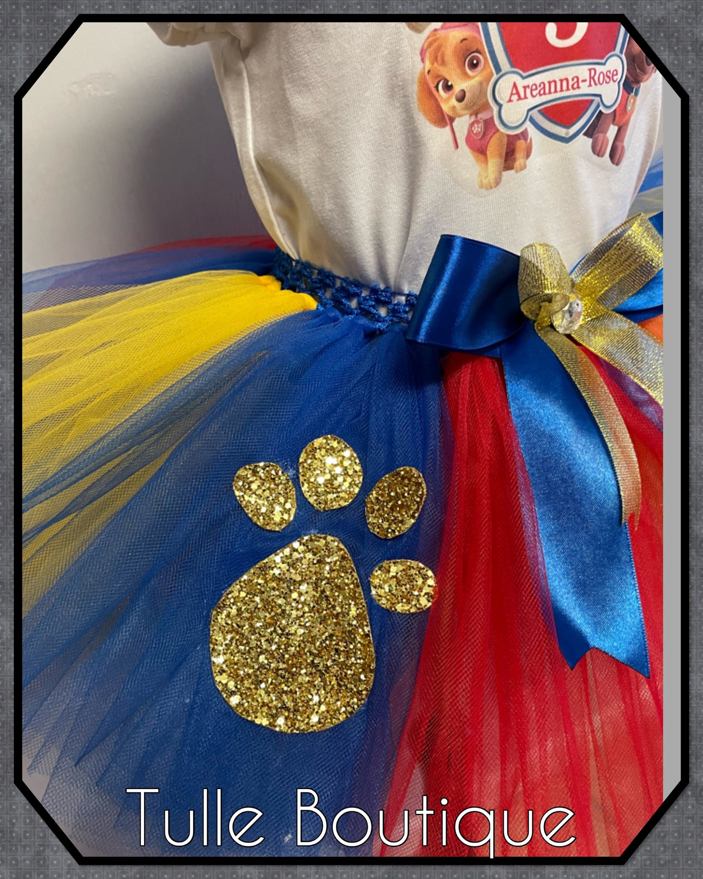 Paw patrol T-shirt and tutu birthday party outfit