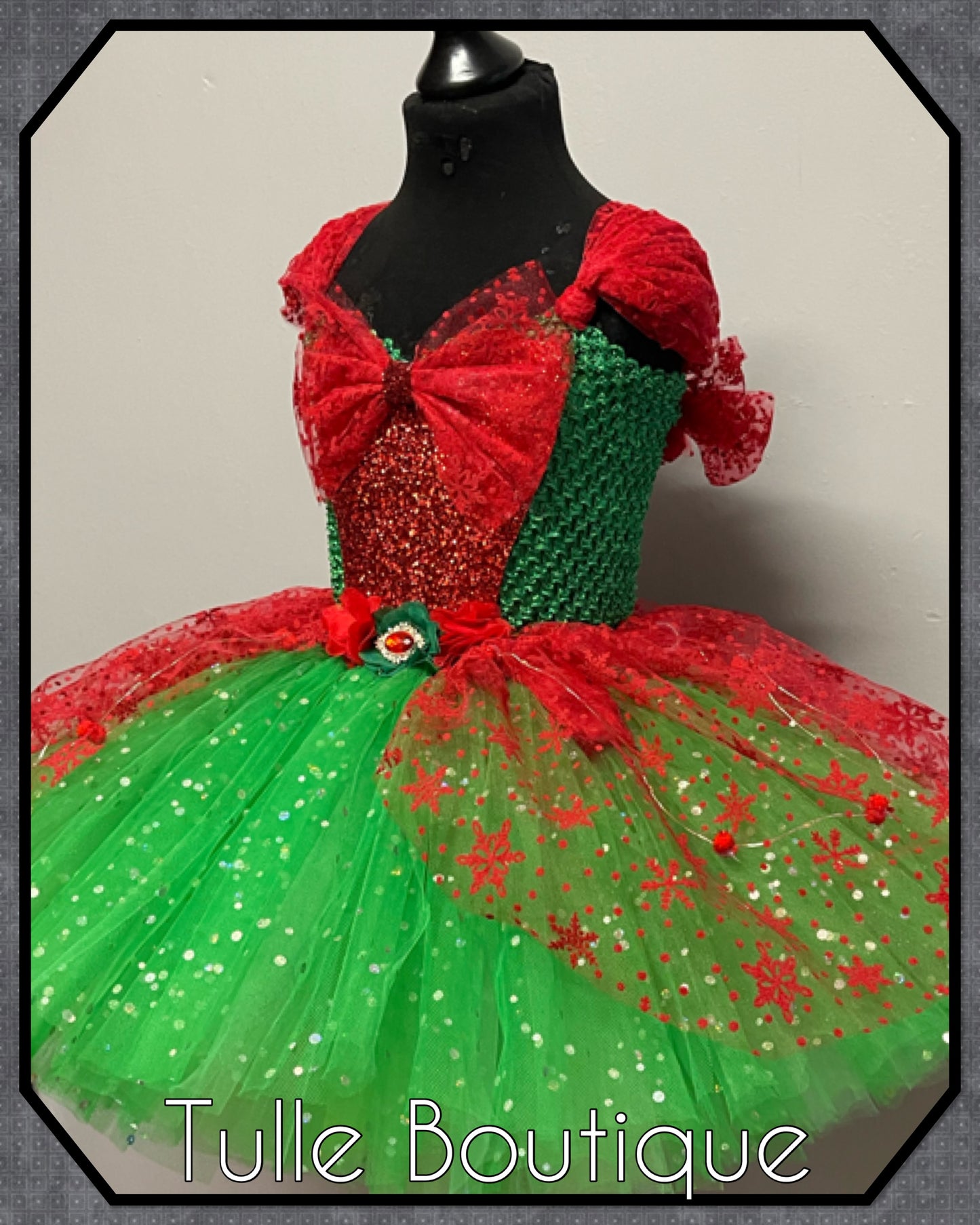 Christmas princess snowflake elf tutu party dress with or without lights