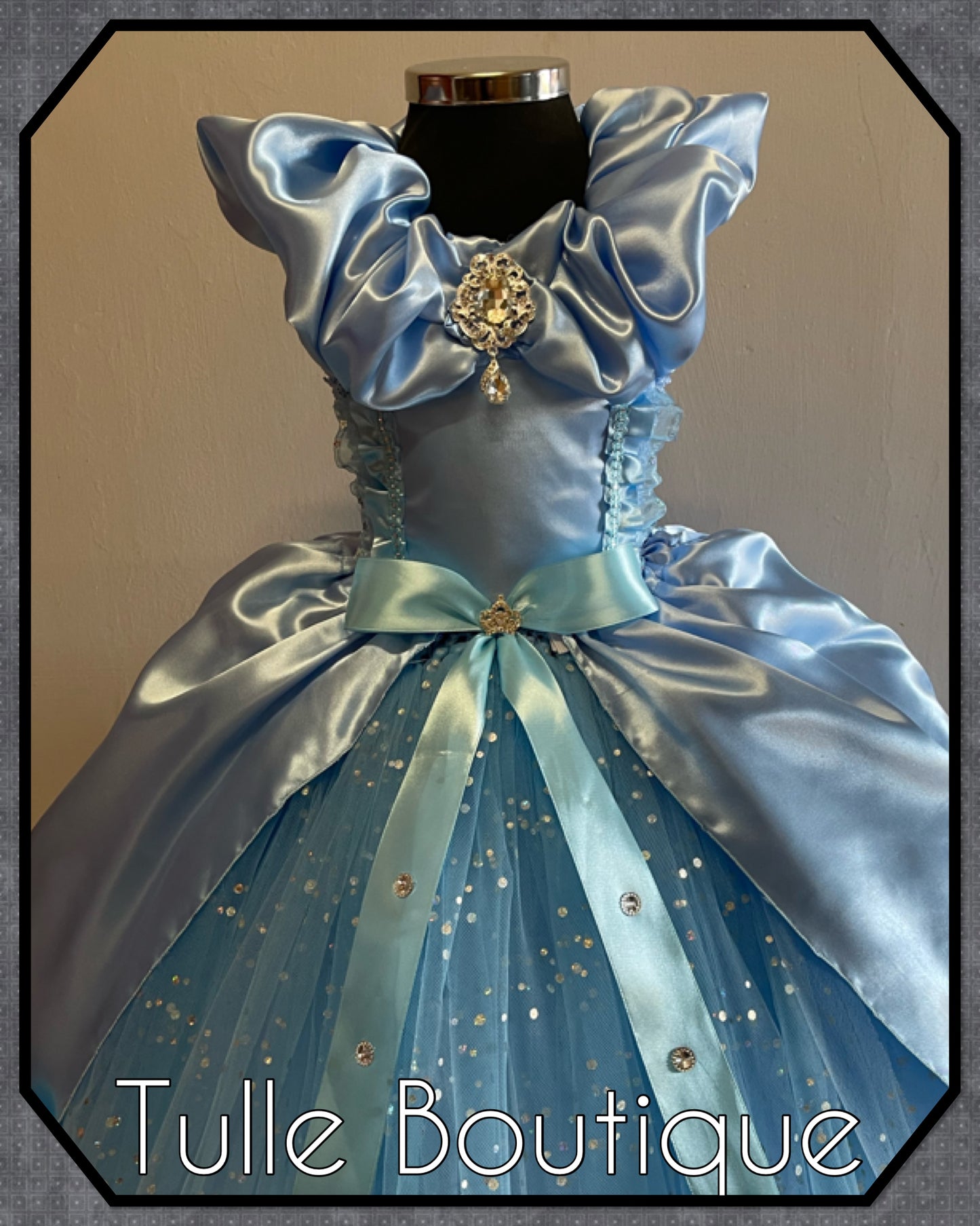 Princess full length sky blue ballgown tutu dress