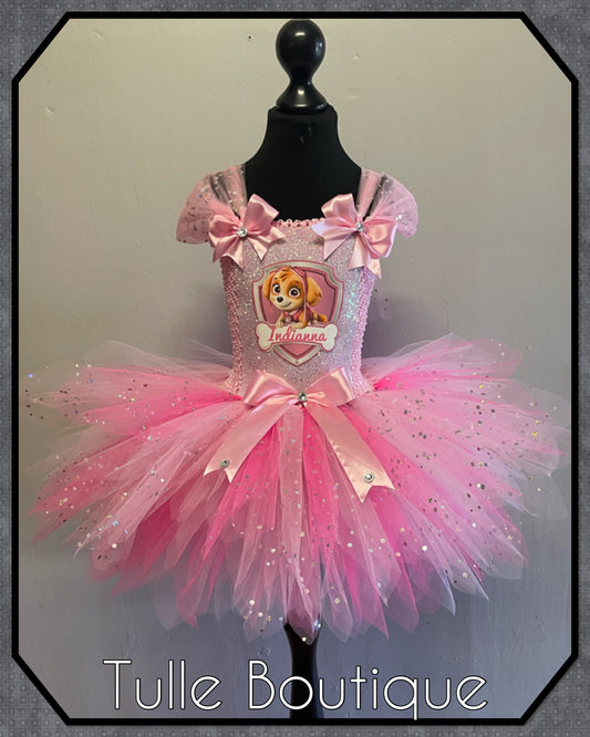 Paw patrol Skye mixed pinks princess birthday tutu dress