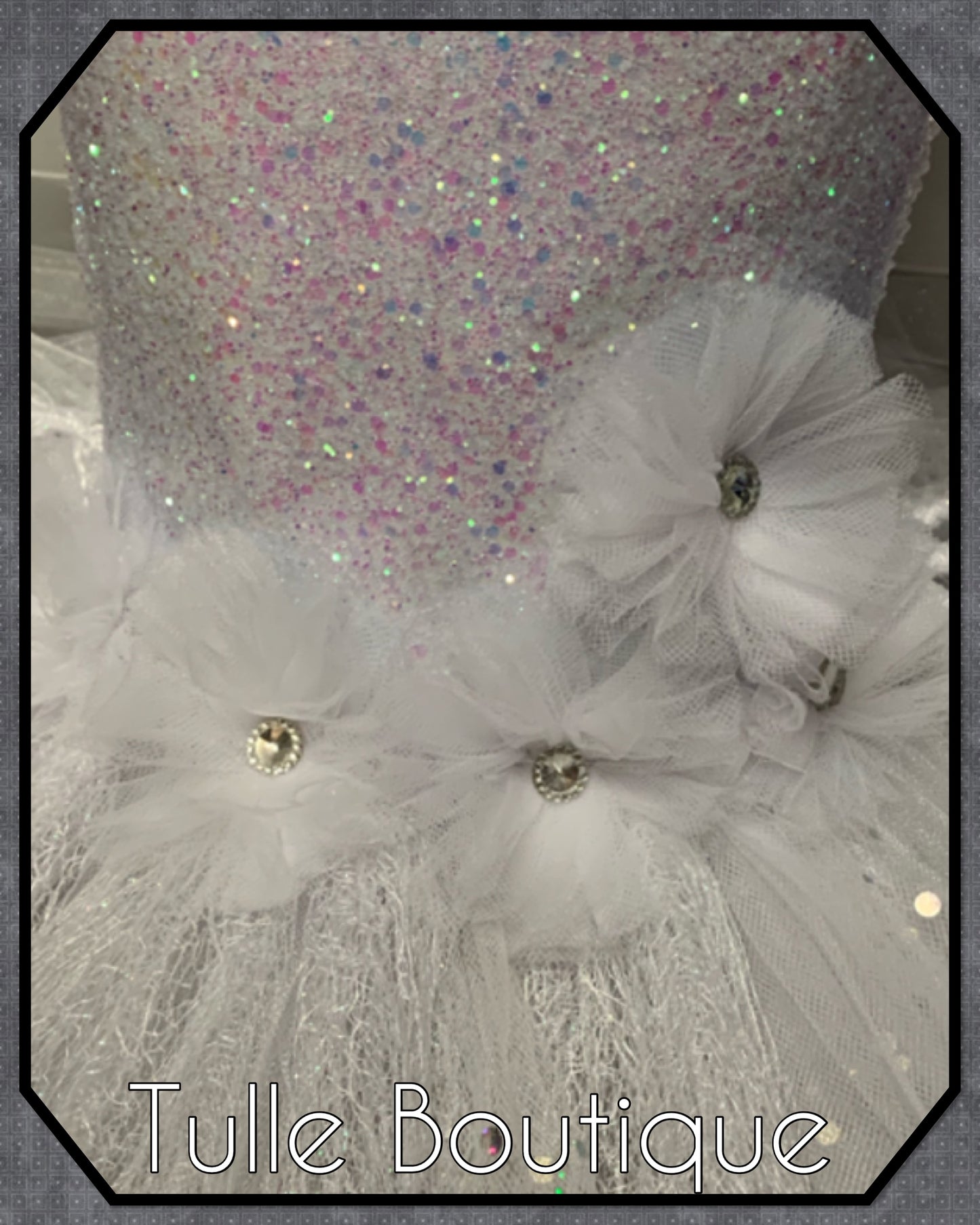 LIZA.Enchanted White Christmas fairy party tutu dress