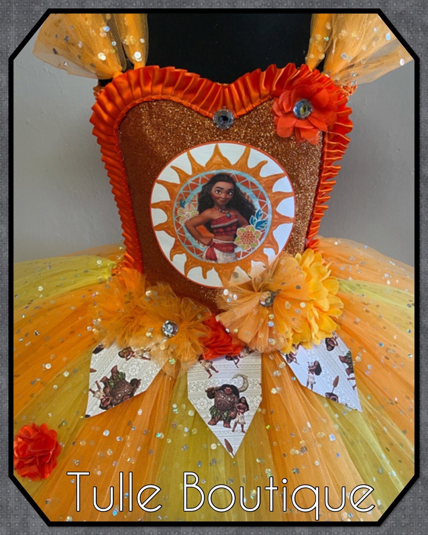 Hawaiian princess moana tutu birthday party dress