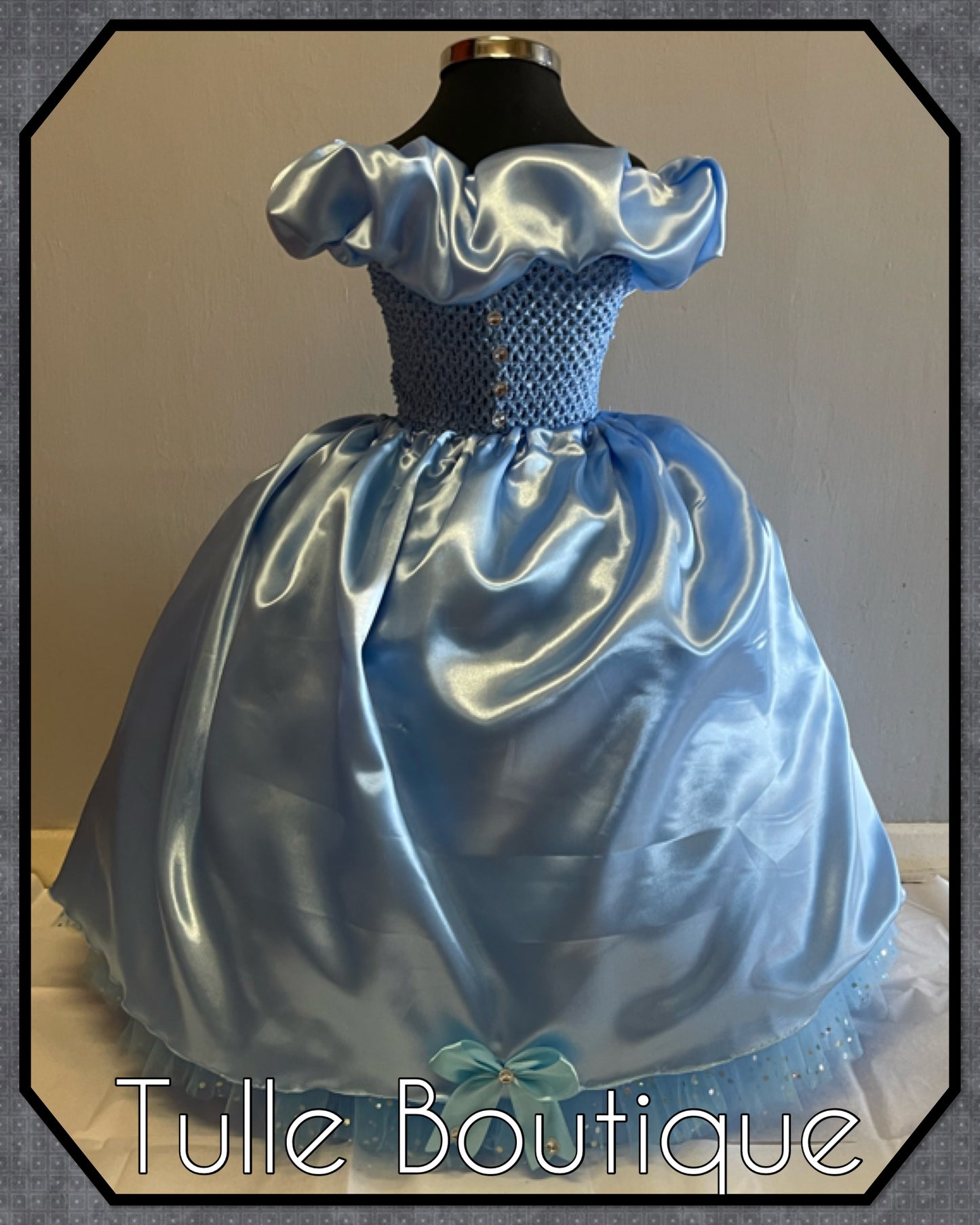 Princess full length sky blue ballgown tutu dress