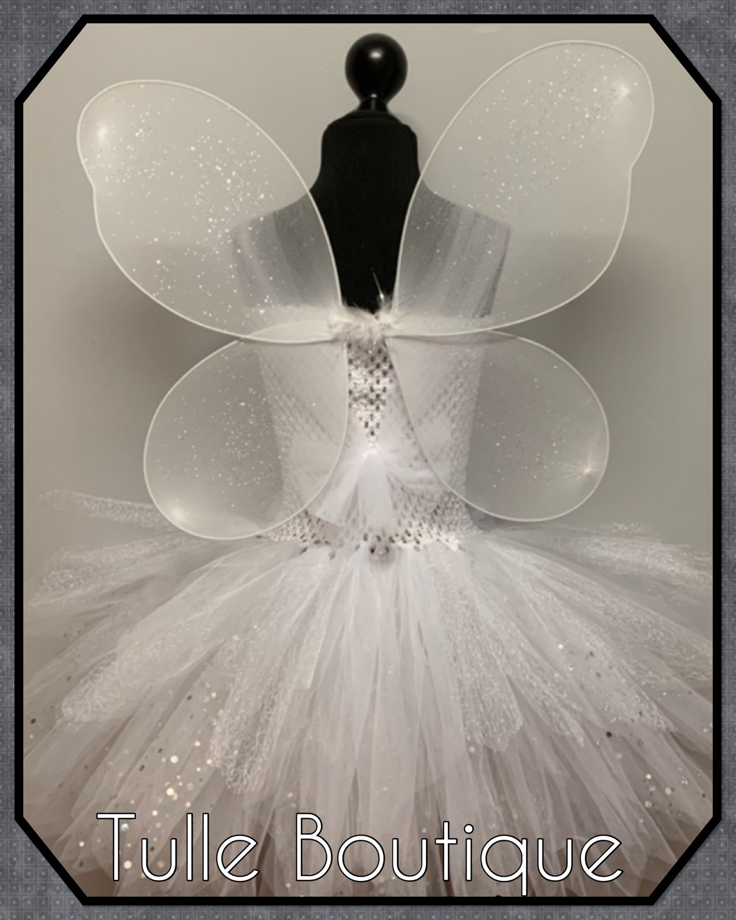 LIZA.Enchanted White Christmas fairy party tutu dress