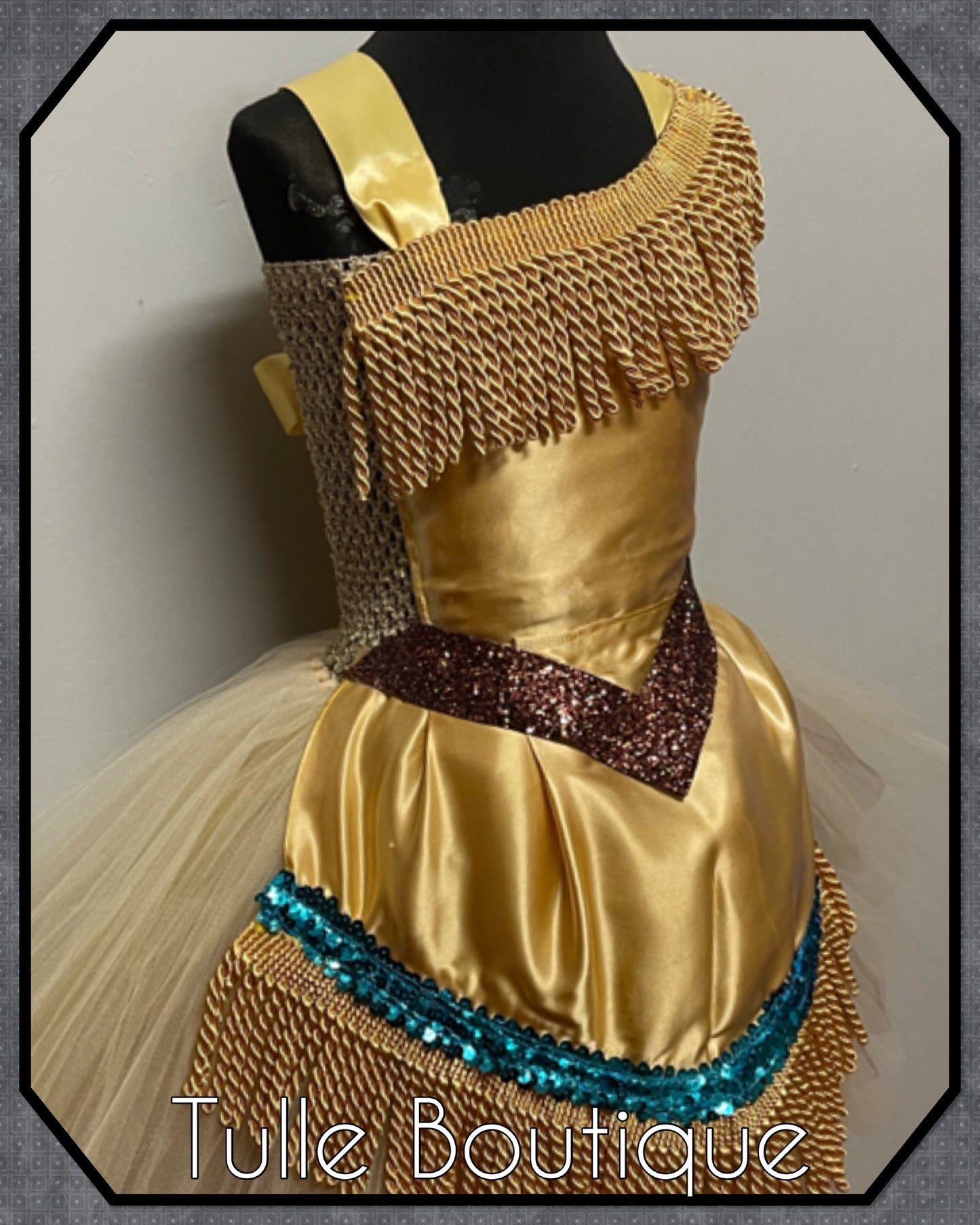 Pocahontas gold princess tutu dress