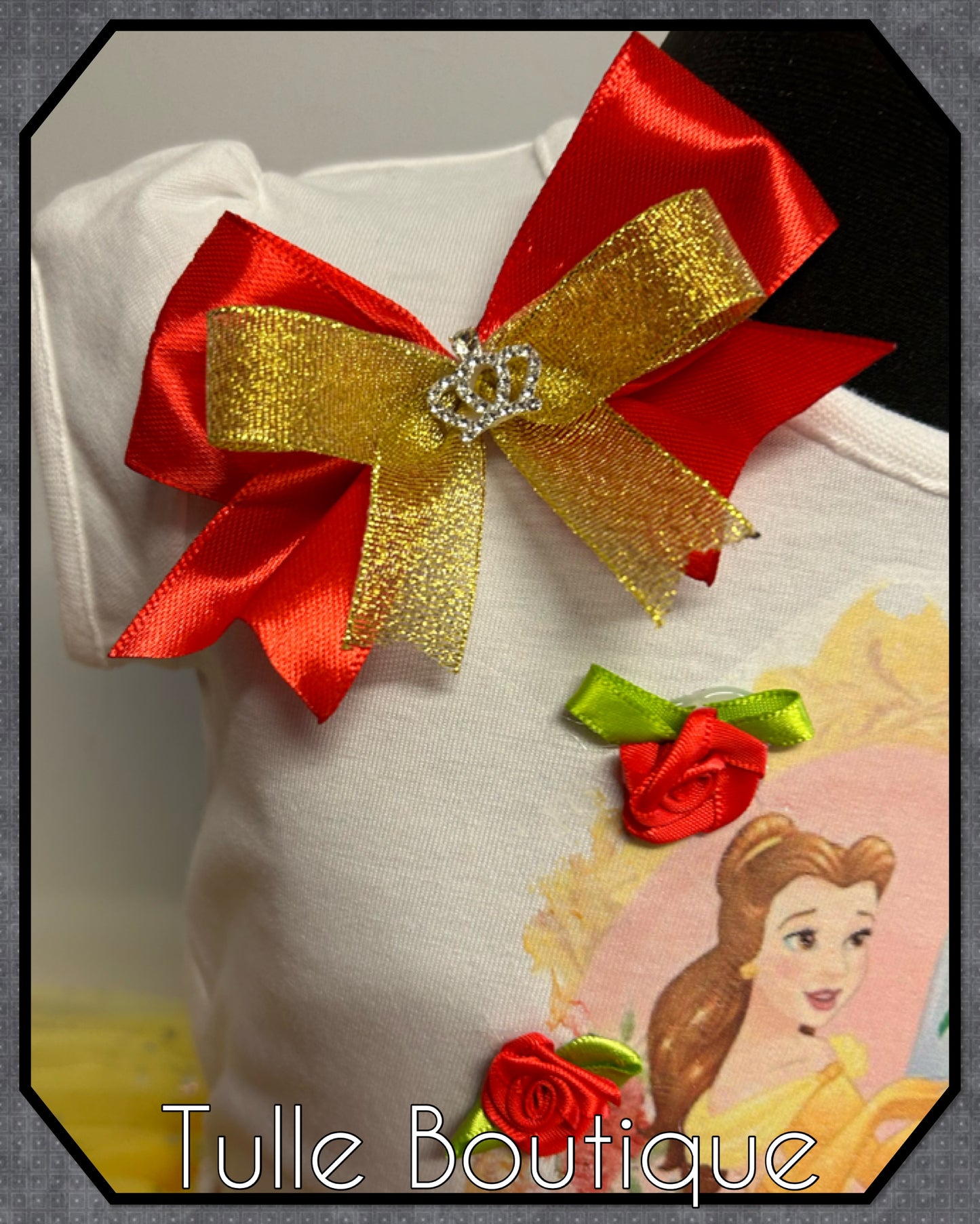 Girls Princess Belle birthday party tutu and T-shirt fancy party outfit