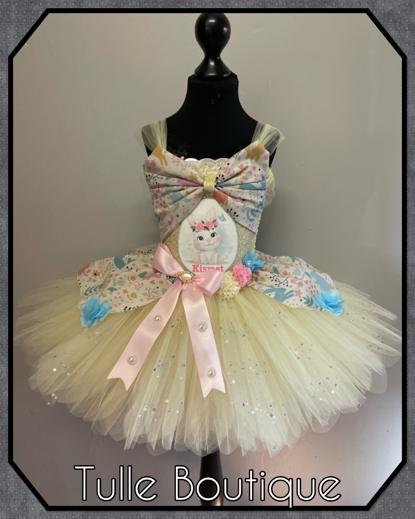 LIANA. Girls Easter Bunny vintage style tutu birthday dress