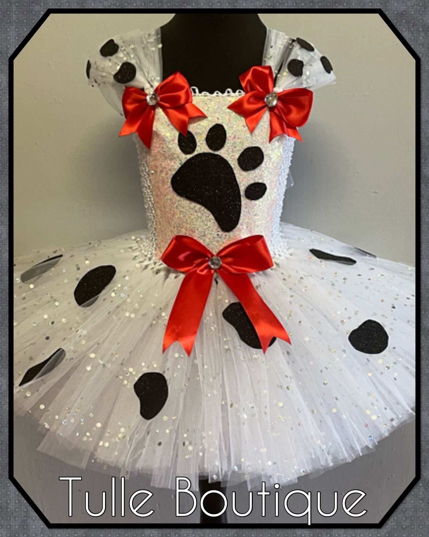 Girls Dalmatian dog tutu birthday party fancy dress costume