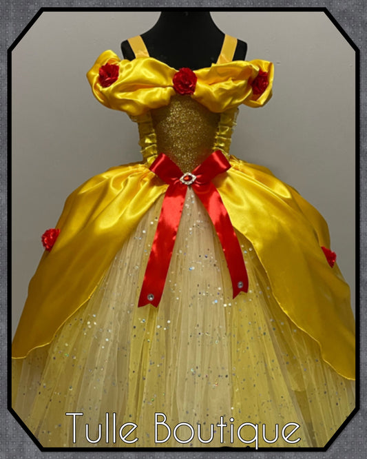 Princess Belle beauty and the beast yellow ballgown tutu dress