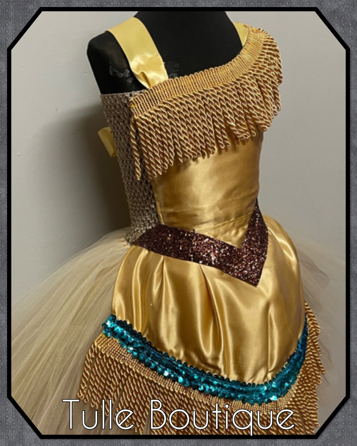 Pocahontas gold princess tutu dress