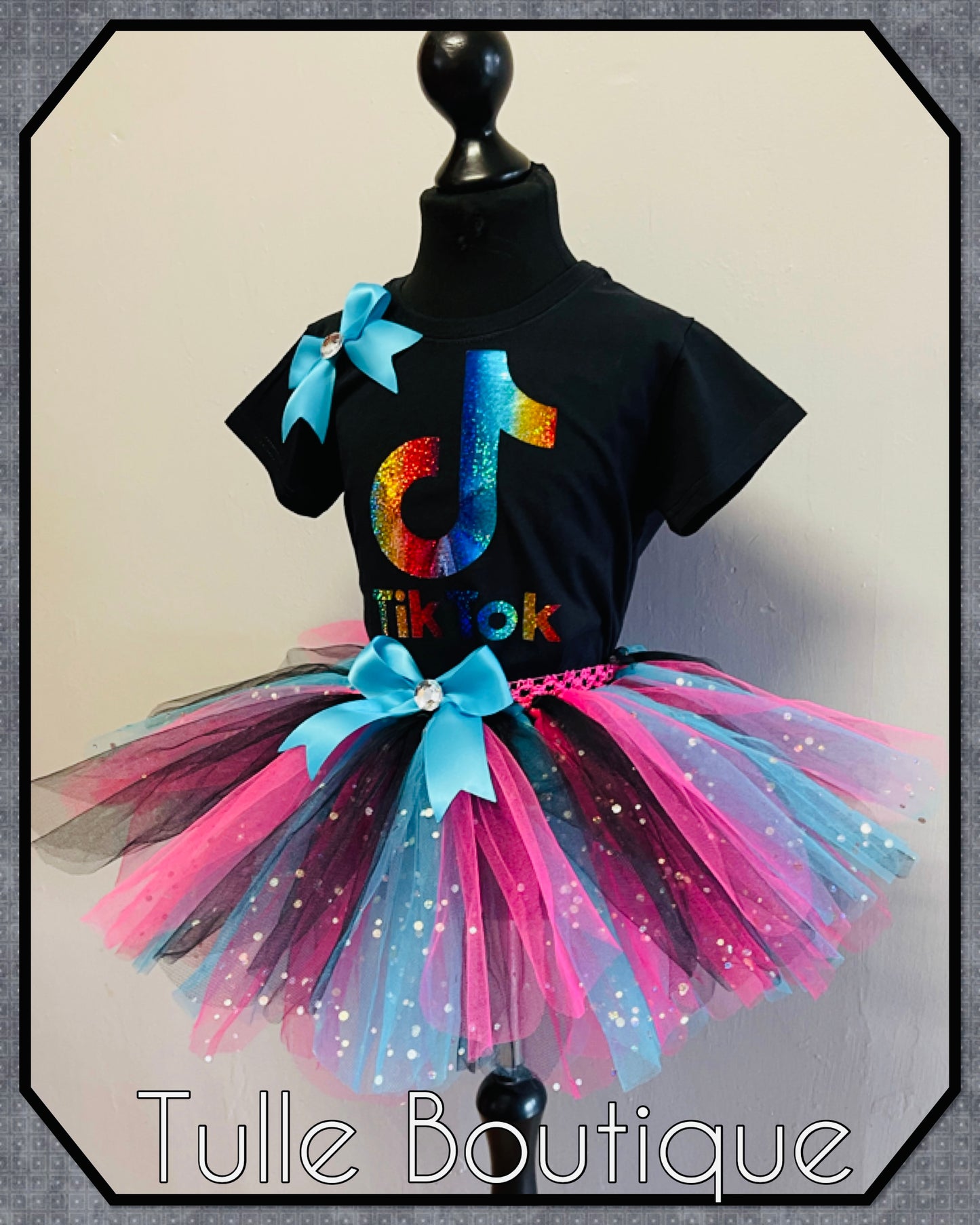 Tiktok T-shirt and tutu birthday party outfit