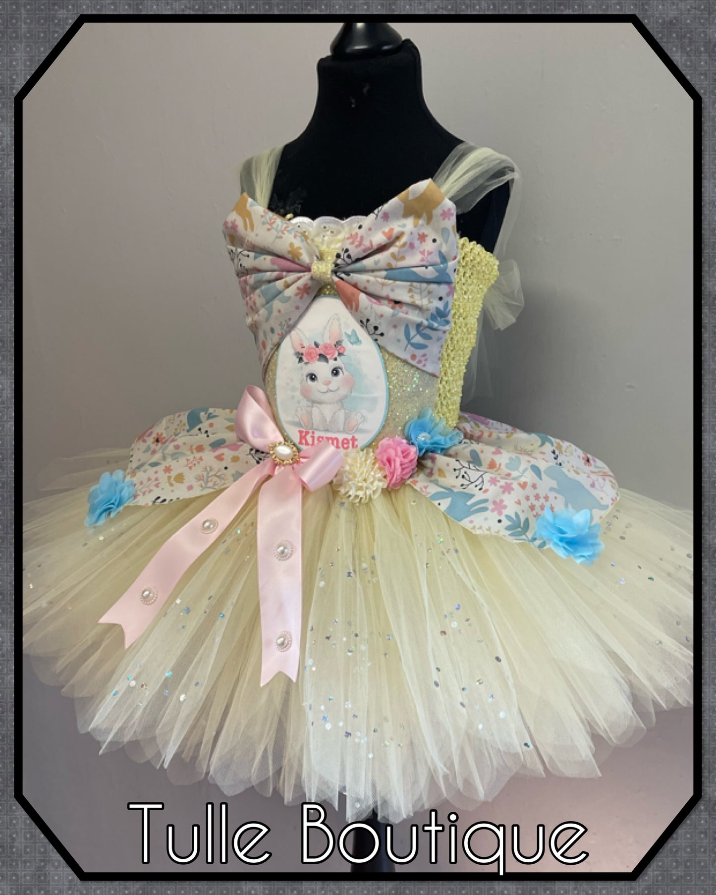 LIANA. Girls Easter Bunny vintage style tutu birthday dress